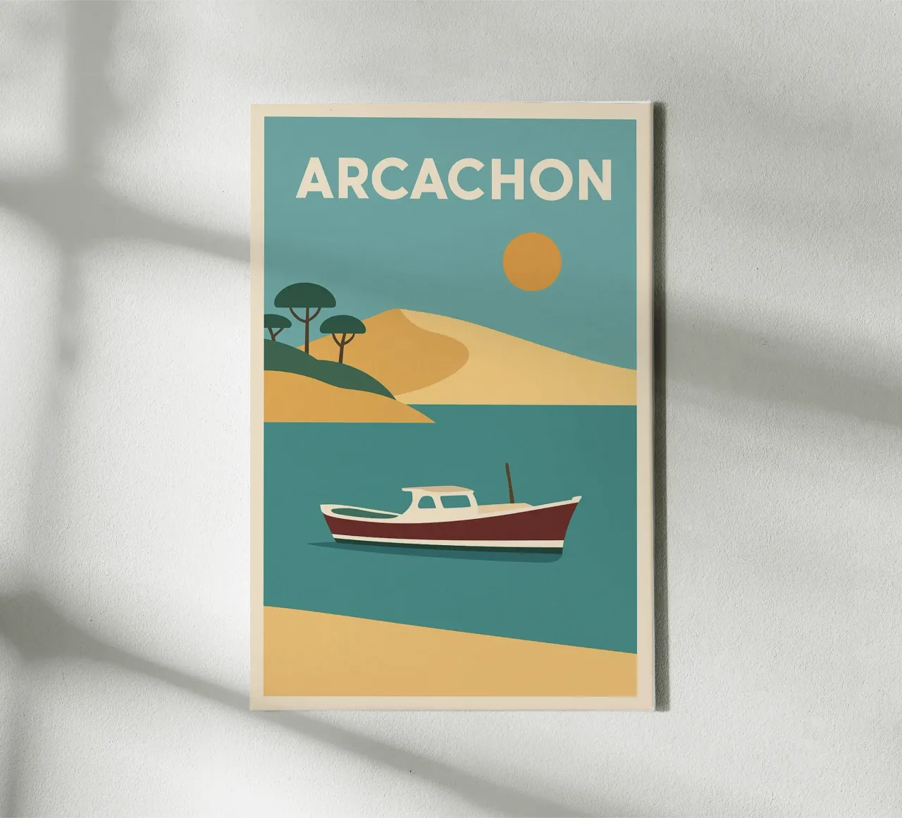 Arcachon - dune dorate e l'orizzonte atlantico tela con Cornice a cassetta da JETLAG | affiches voyage