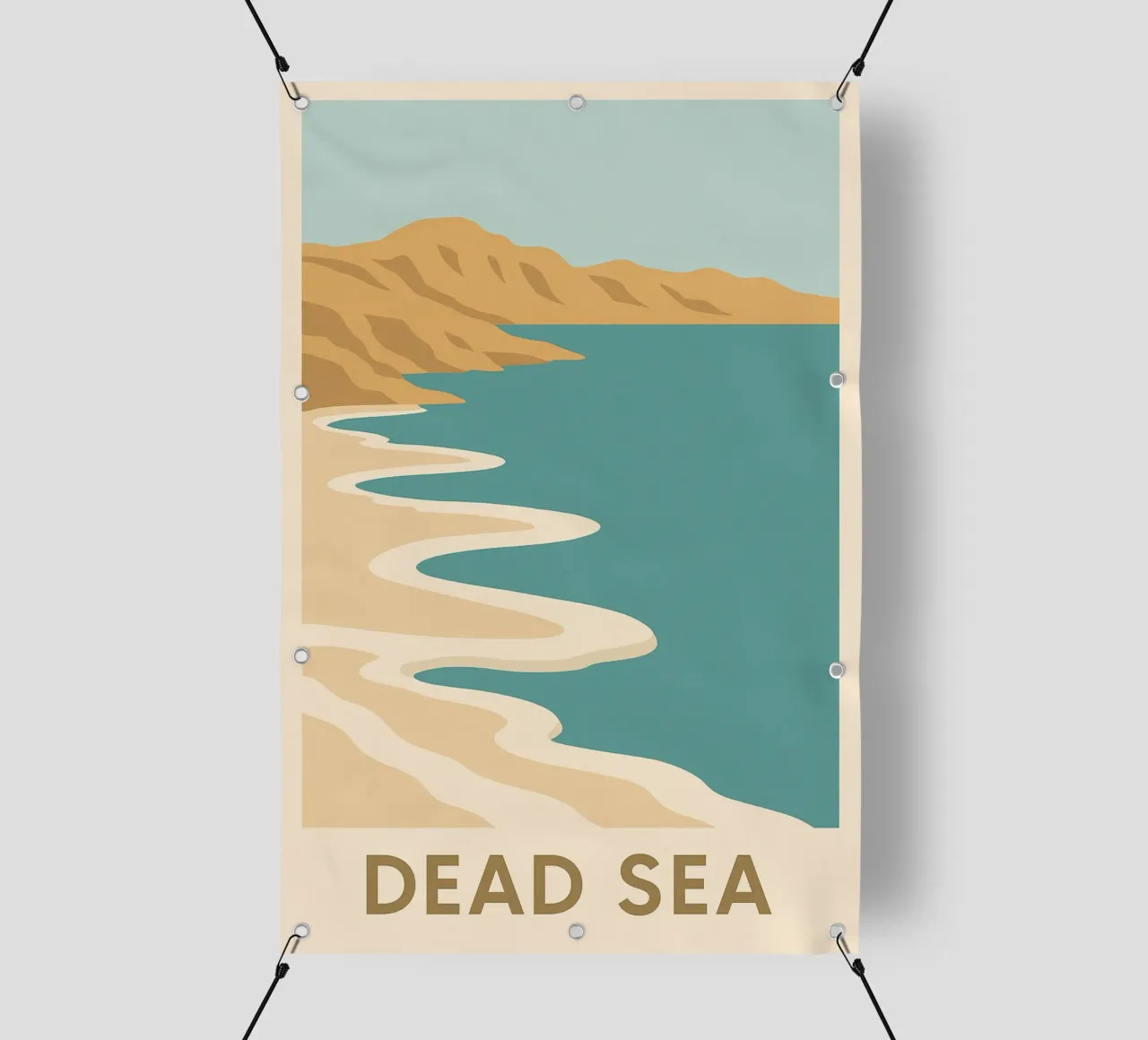 Mar Morto - linee di sale e silenzio assoluto telo in pvc da JETLAG | affiches voyage