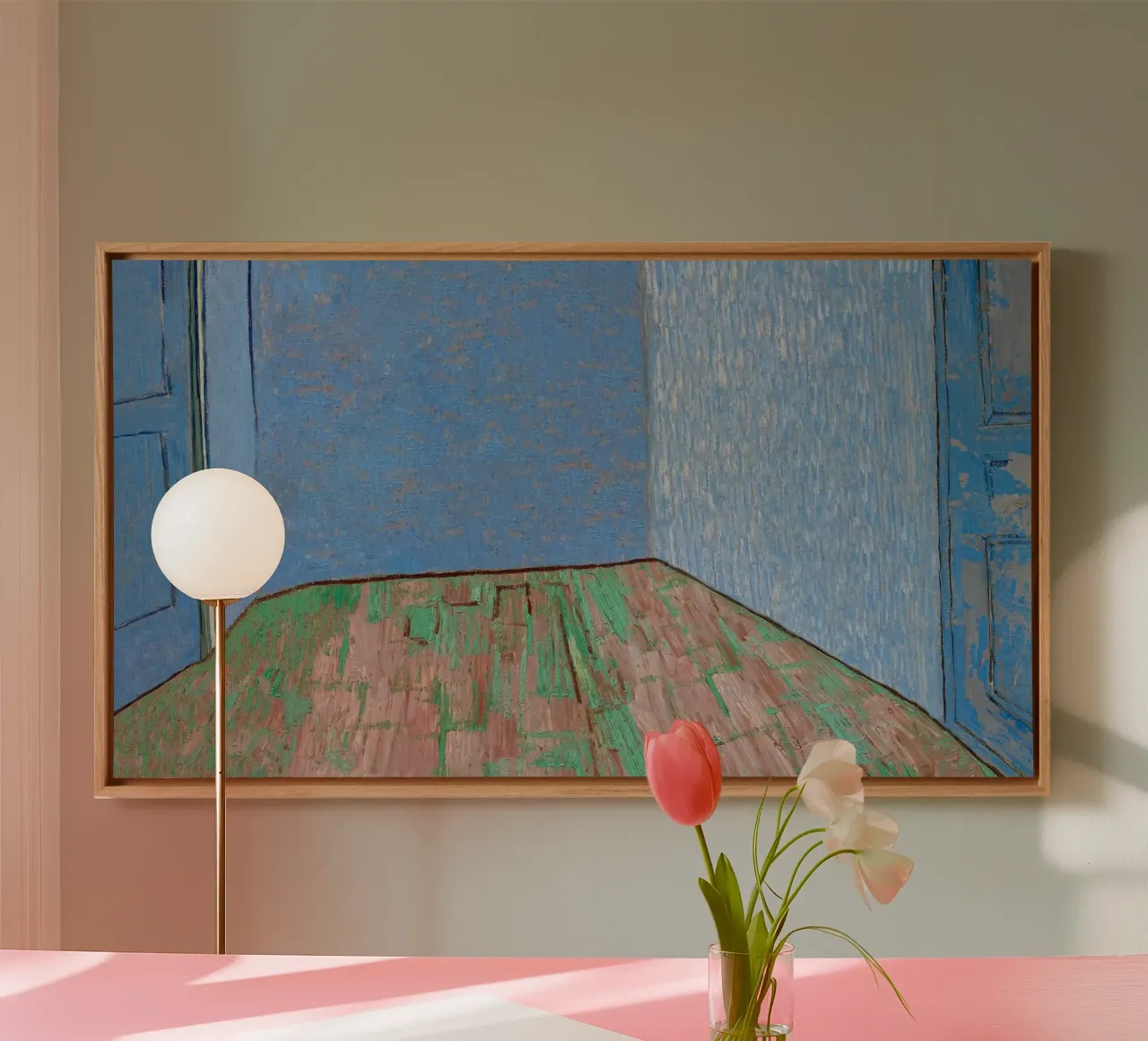 La stanza vuota di Van Gogh - Studio di interni post-impressionista tela con Cornice a cassetta da NorwesClub