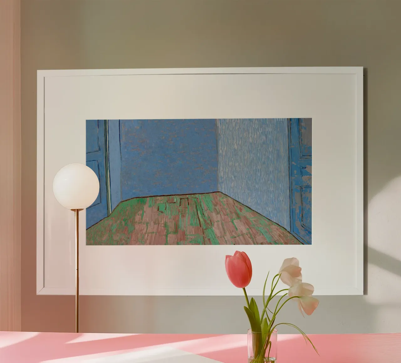 La stanza vuota di Van Gogh - Studio di interni post-impressionista poster con telaio in plastica da NorwesClub