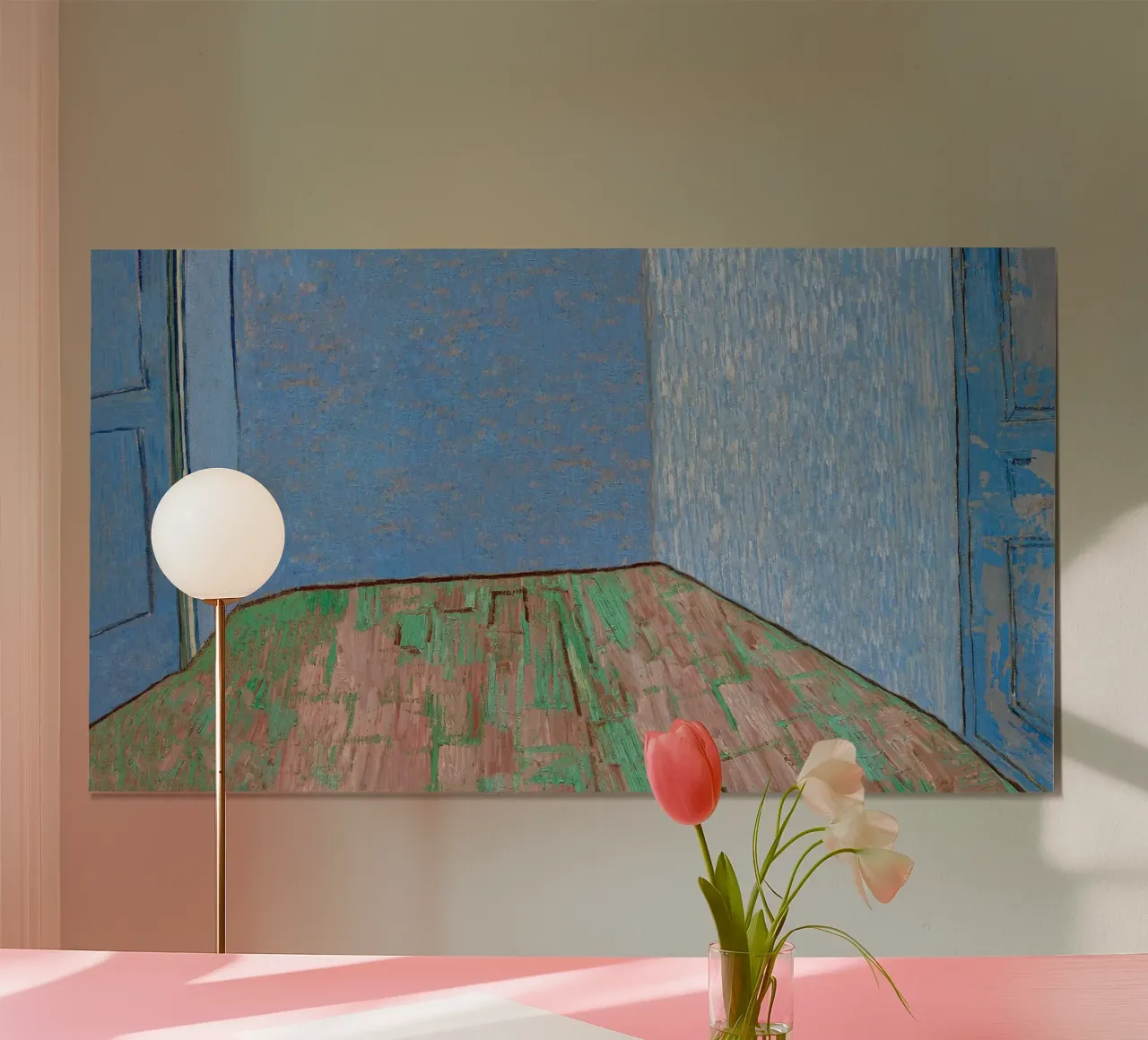 La stanza vuota di Van Gogh - Studio di interni post-impressionista poster con telaio in plastica da NorwesClub