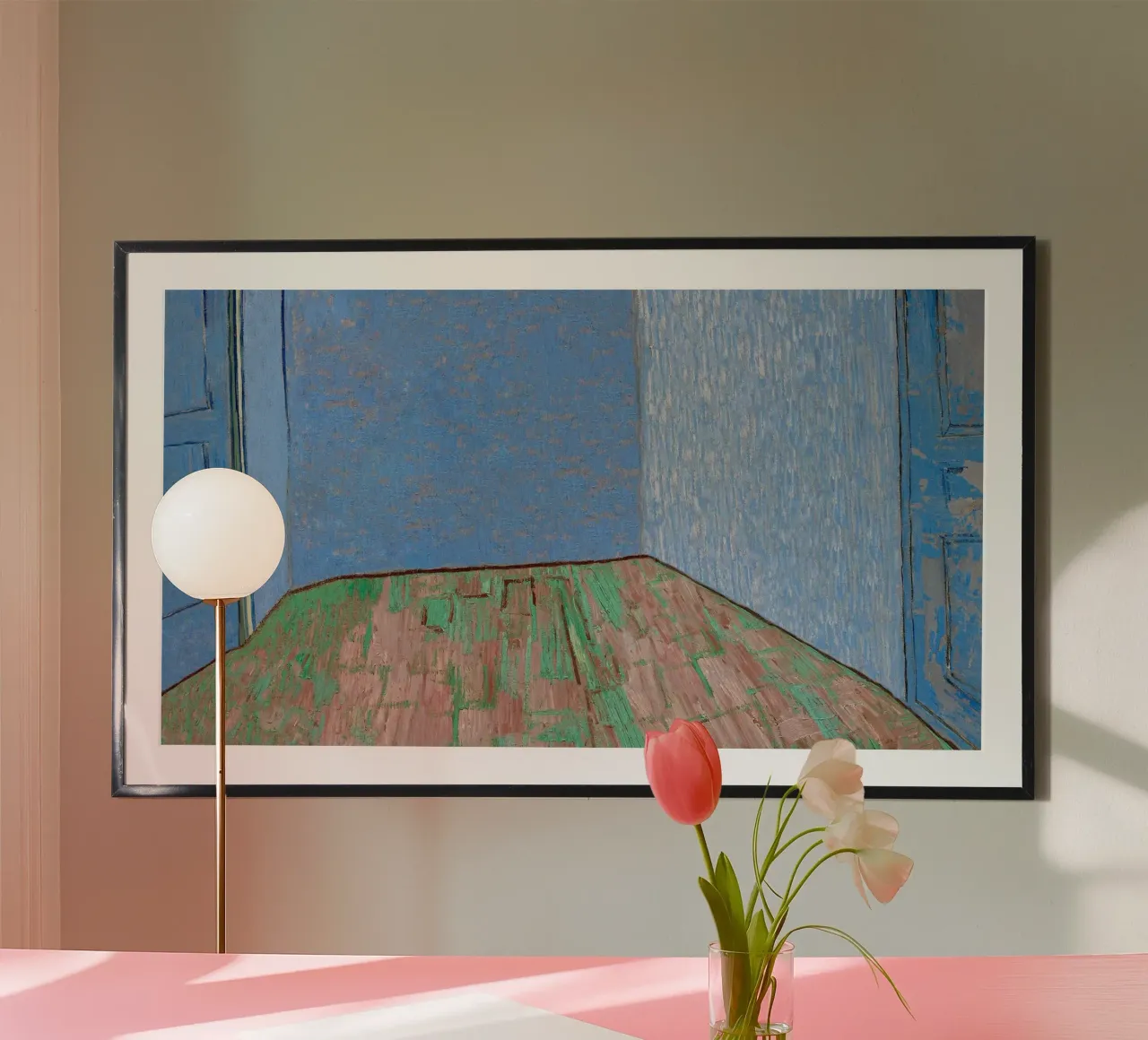 La stanza vuota di Van Gogh - Studio di interni post-impressionista poster con telaio in plastica da NorwesClub