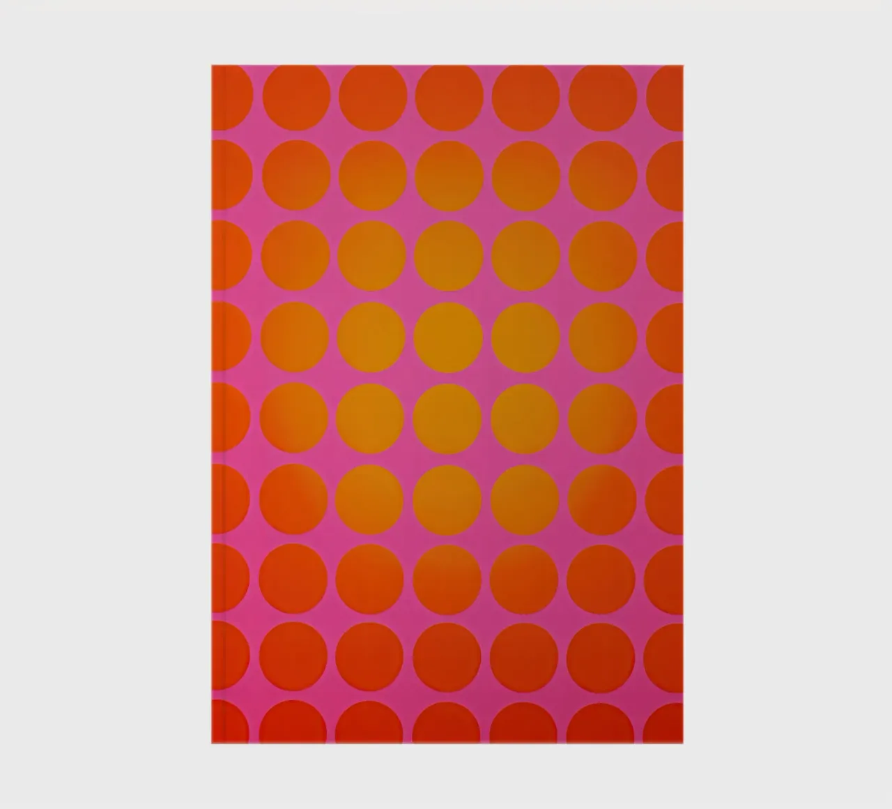 Abstract red and yellow circles on pink | Energy and calm notebook by Autofocus