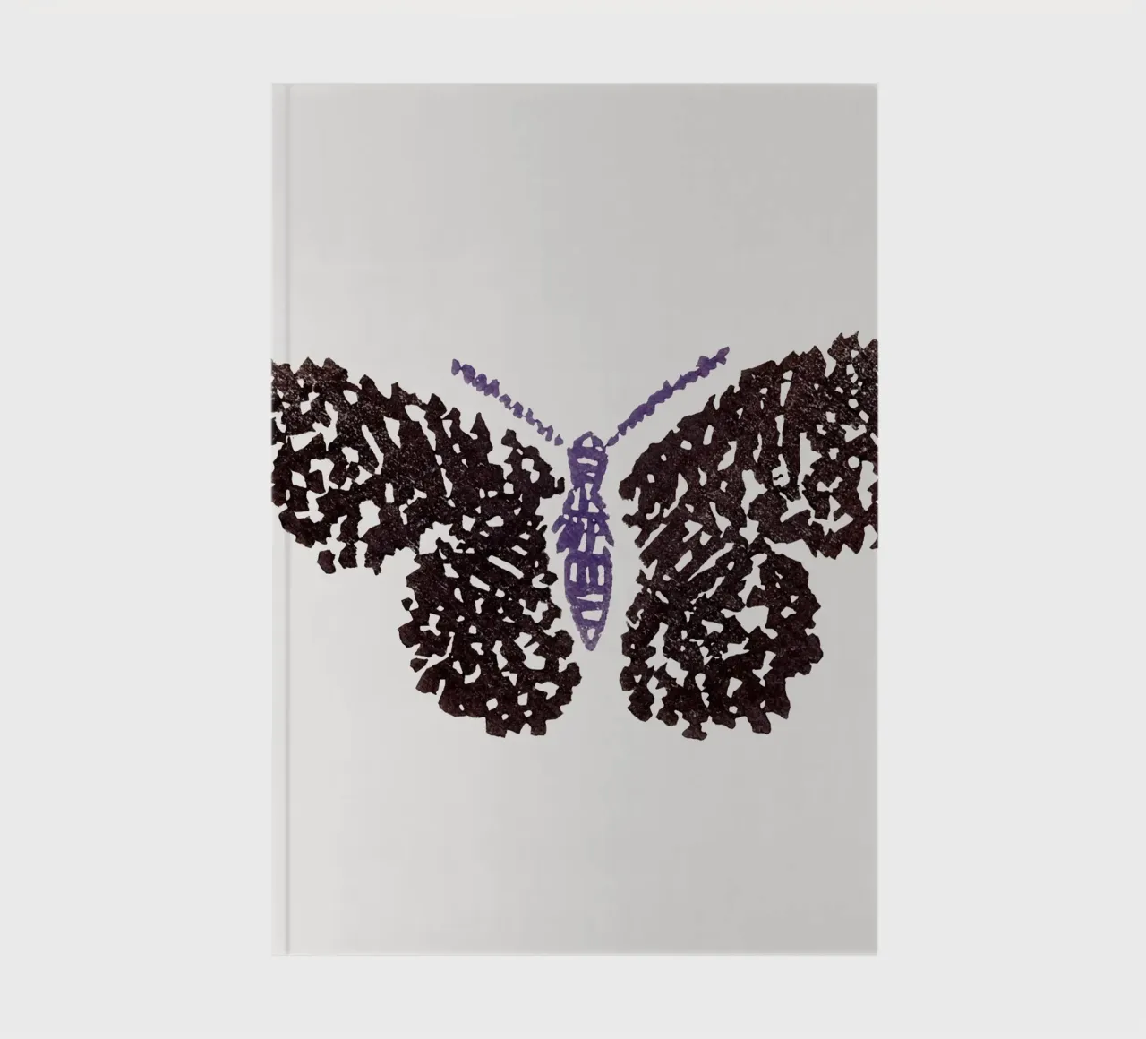 Distressed Butterfly Silhouette - Minimalist Abstract Art notebook by NorwesClub
