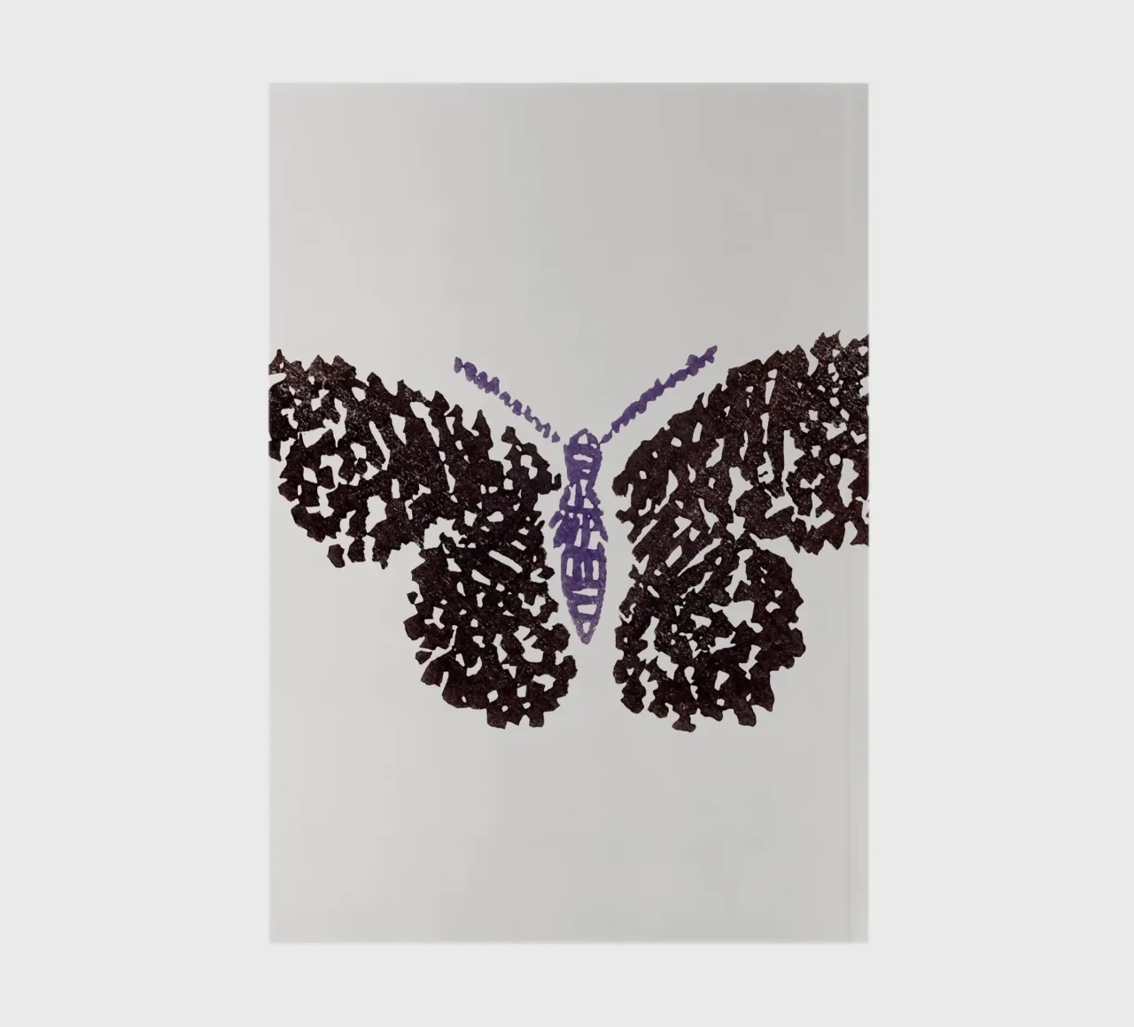Distressed Butterfly Silhouette - Minimalist Abstract Art notebook by NorwesClub