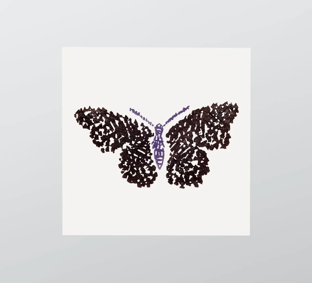 Distressed Butterfly Silhouette - Minimalist Abstract Art sticker by NorwesClub