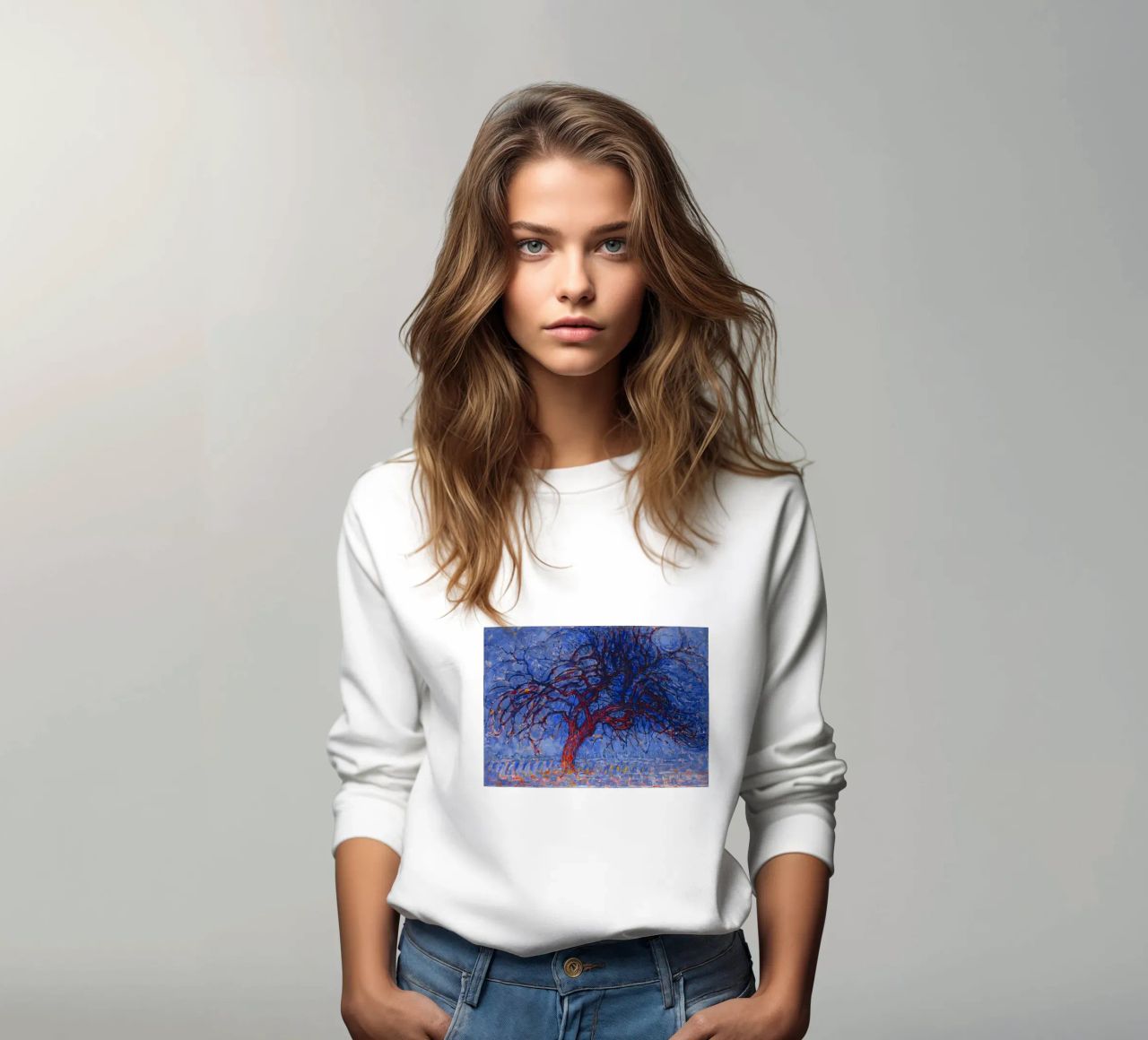 L'albero rosso di Mondrian - Paesaggio espressionista fauvista felpa da NorwesClub
