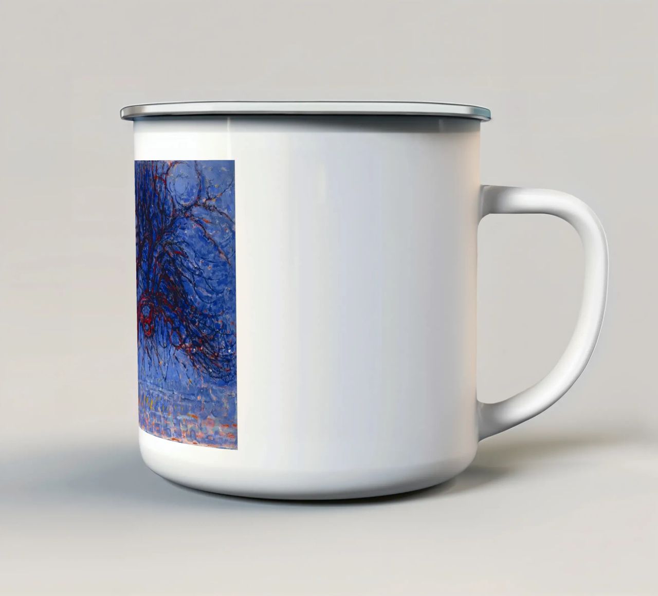 L'albero rosso di Mondrian - Paesaggio espressionista fauvista tazza in smalto da NorwesClub