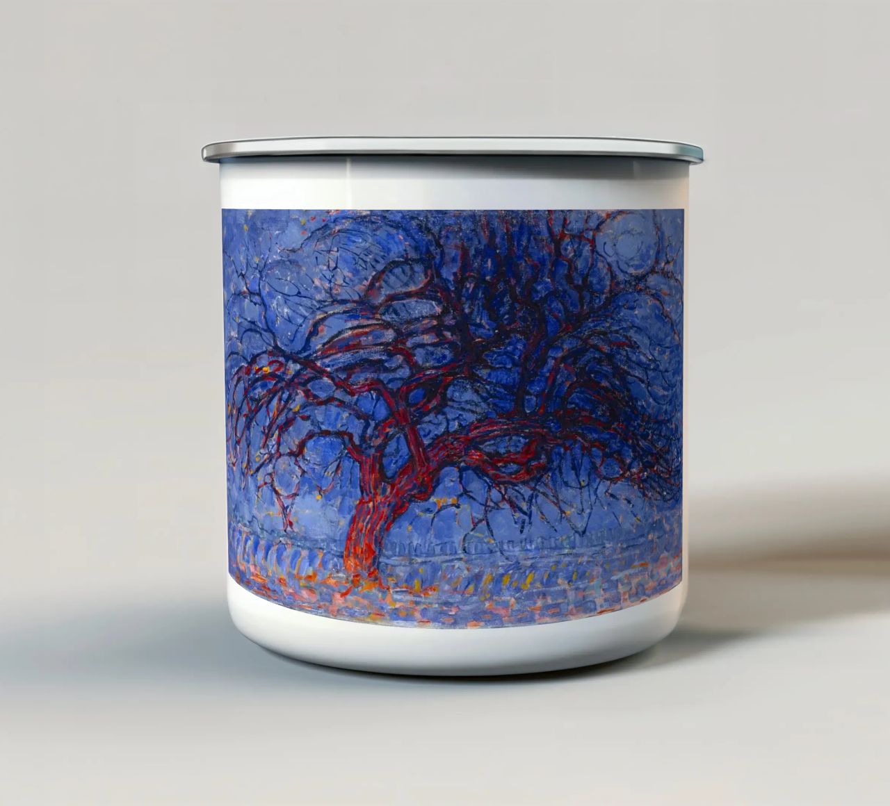 L'albero rosso di Mondrian - Paesaggio espressionista fauvista tazza in smalto da NorwesClub