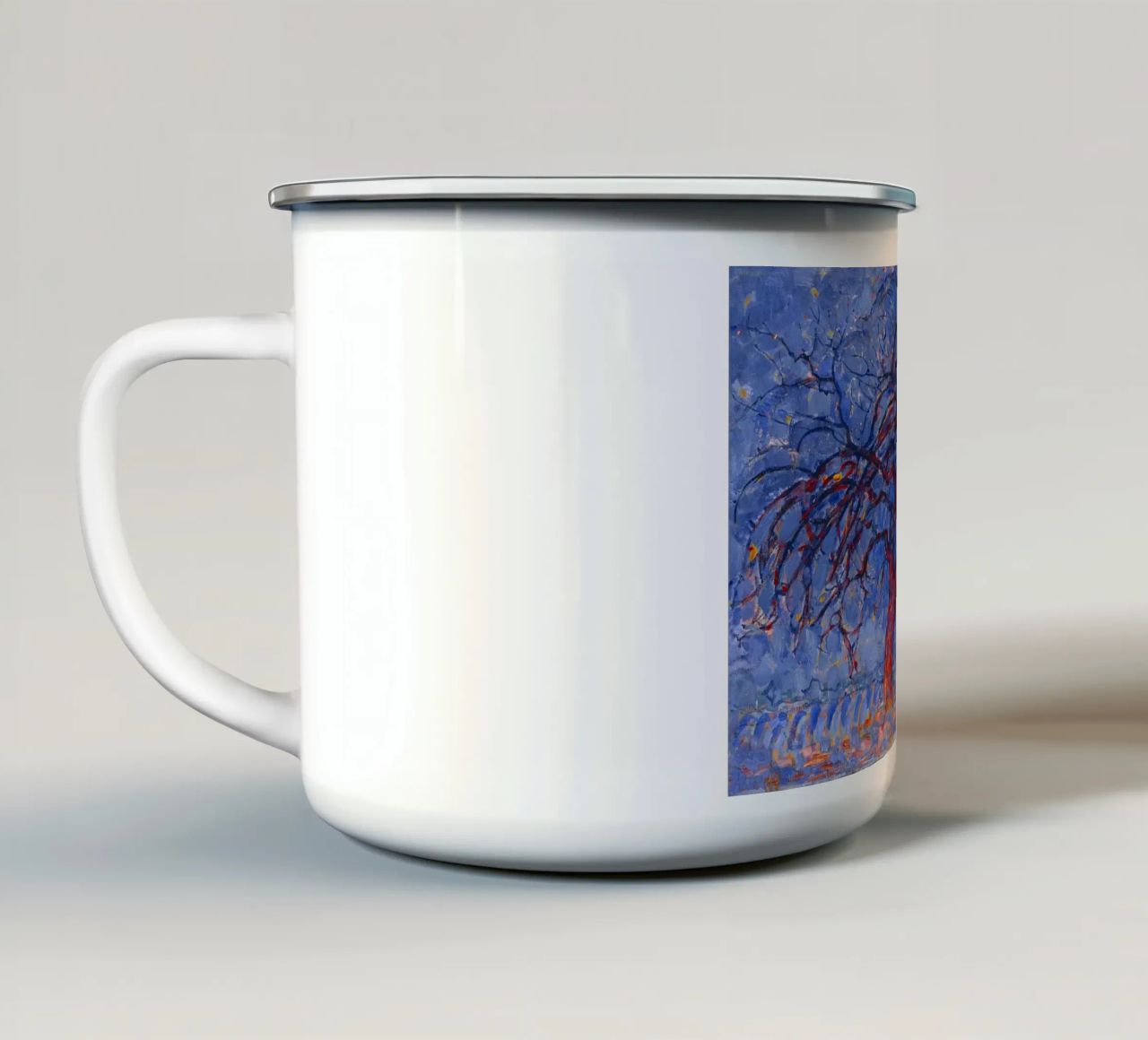L'albero rosso di Mondrian - Paesaggio espressionista fauvista tazza in smalto da NorwesClub