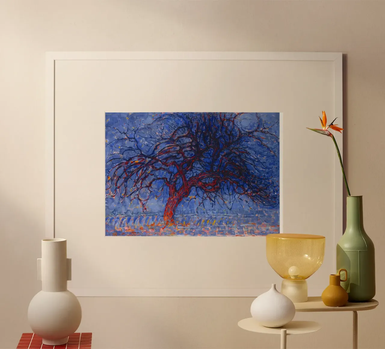 L'albero rosso di Mondrian - Paesaggio espressionista fauvista poster da NorwesClub
