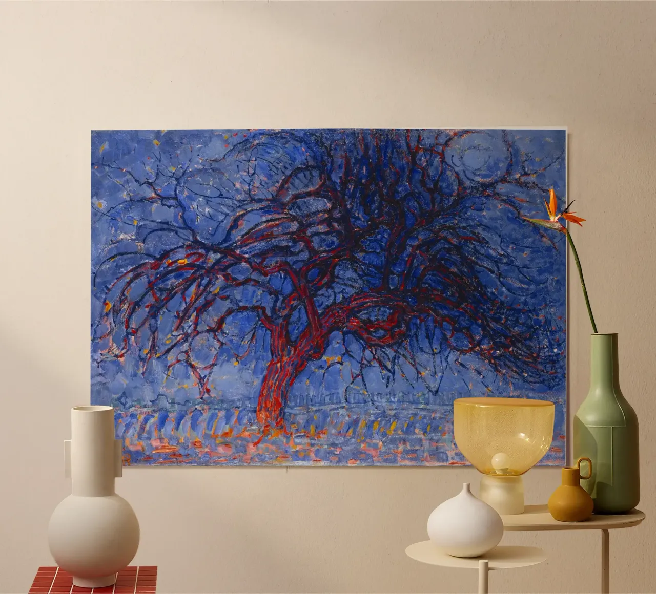 L'albero rosso di Mondrian - Paesaggio espressionista fauvista poster da NorwesClub