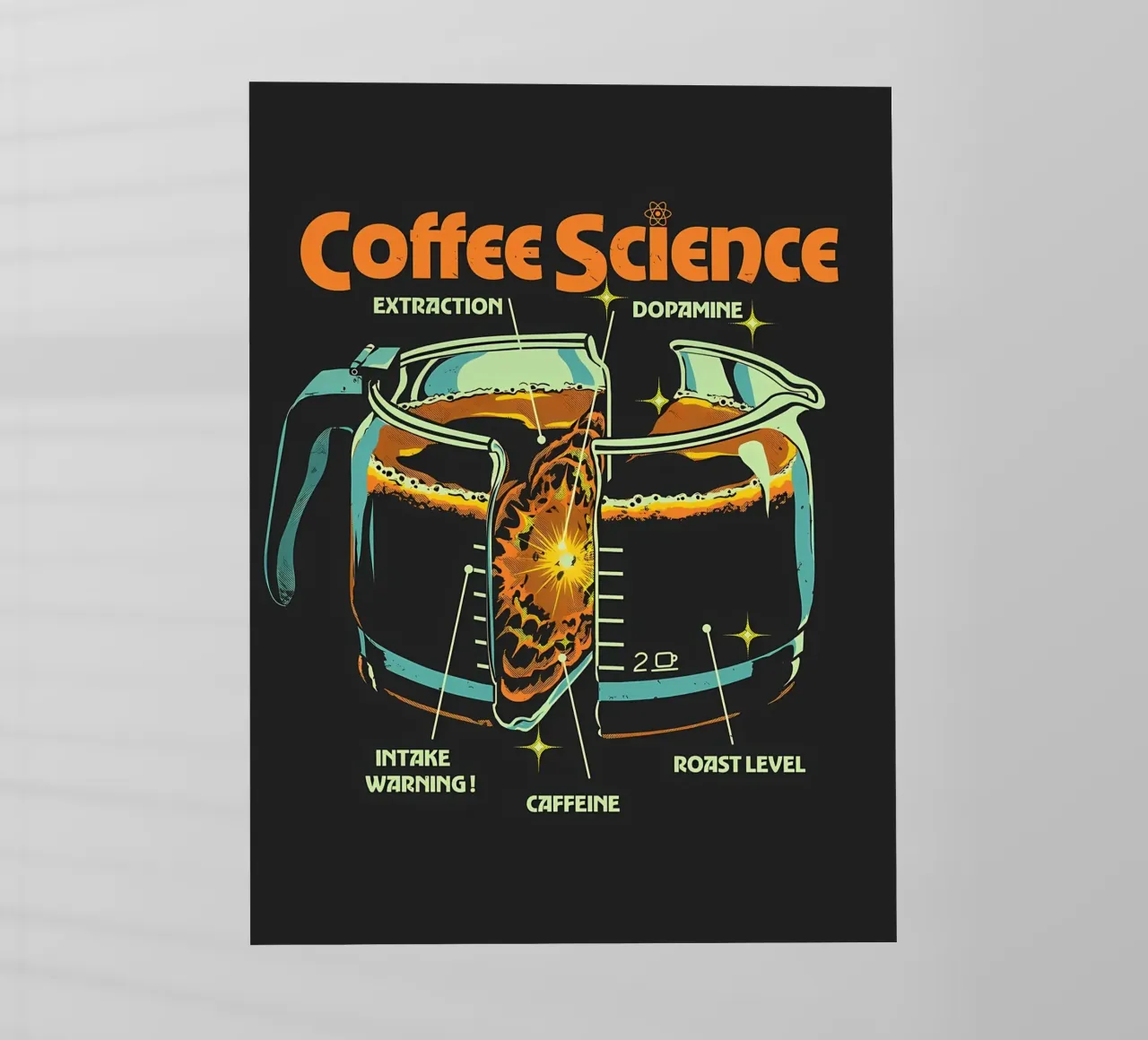 Scienza del caffè pellicola backlit da mitom