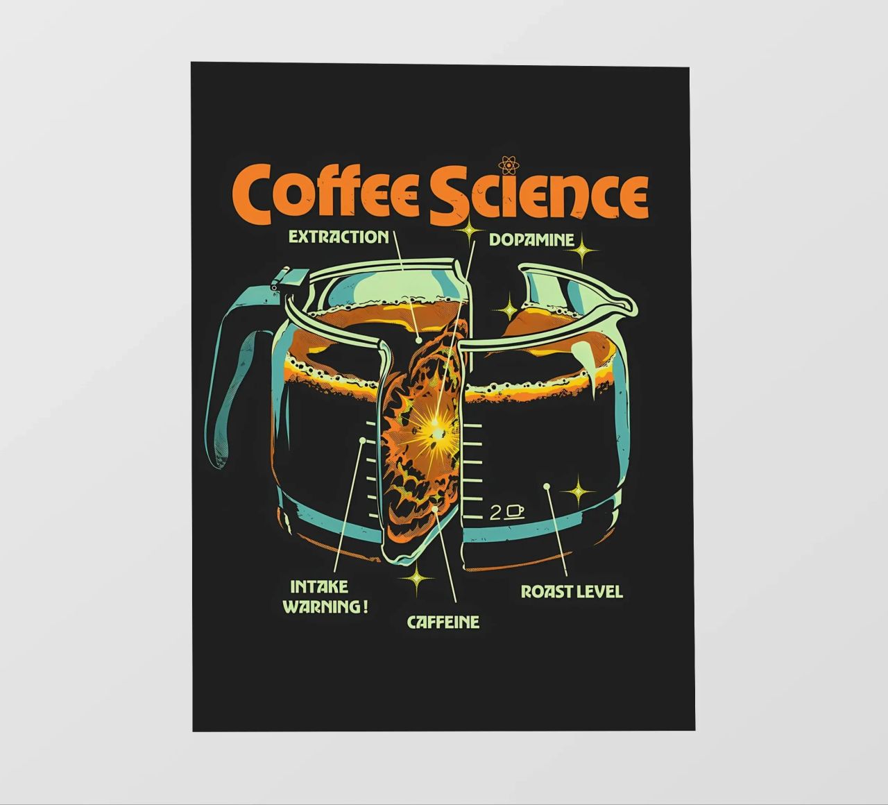Scienza del caffè pellicola backlit da mitom