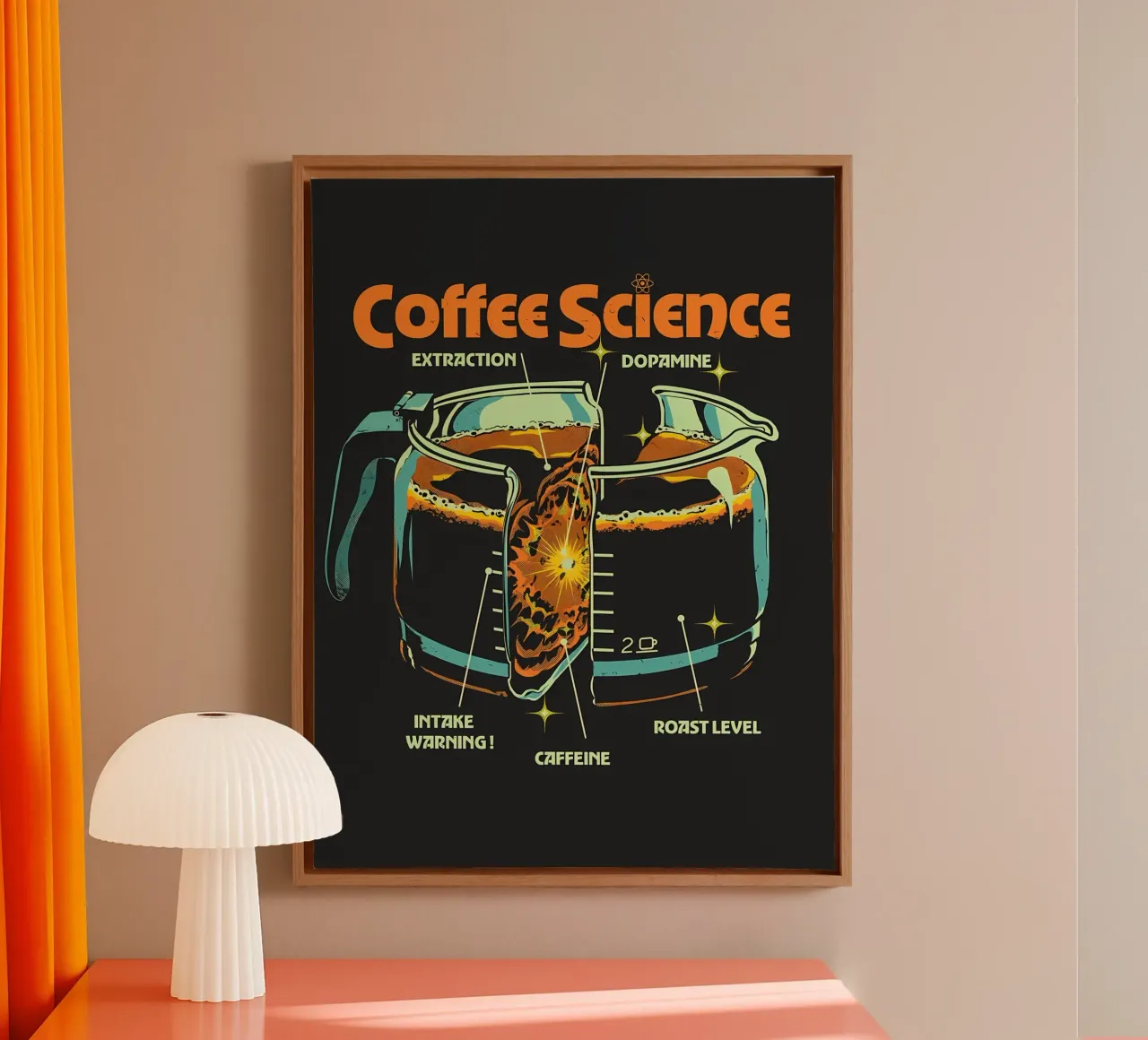 Scienza del caffè tela con Cornice a cassetta da mitom