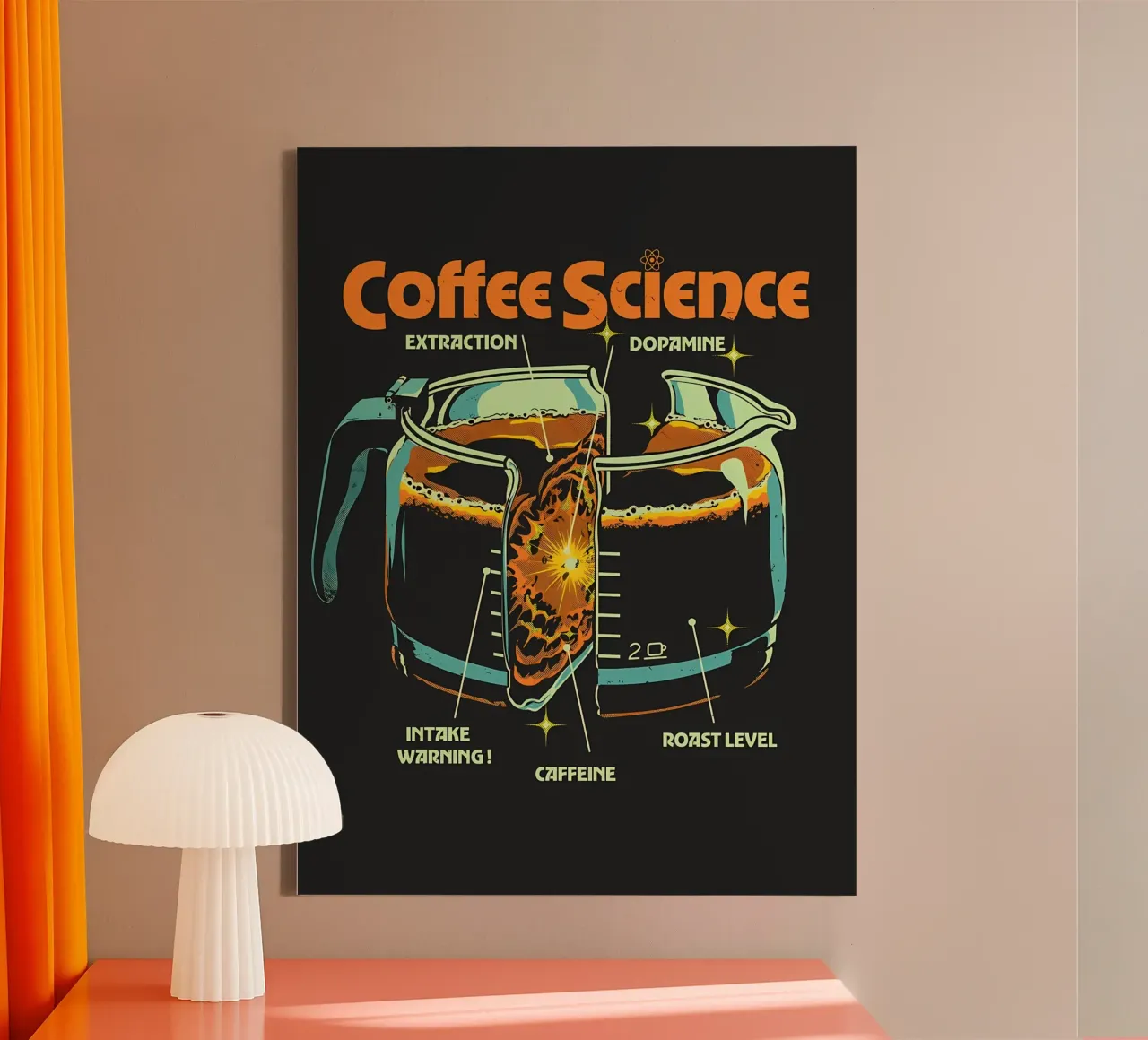 Scienza del caffè tela con Cornice a cassetta da mitom
