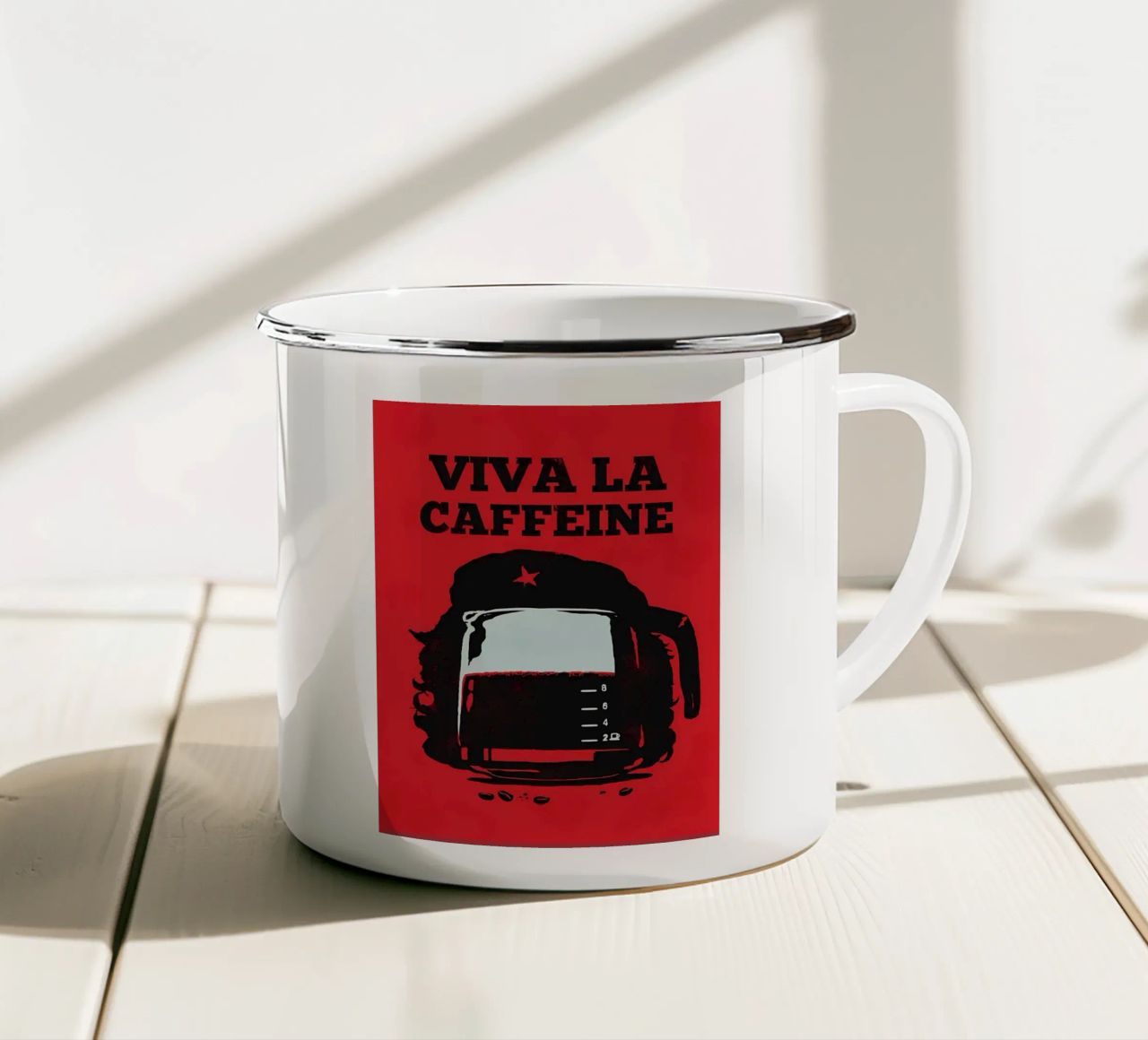 Viva la caffeine tazza in smalto da mitom