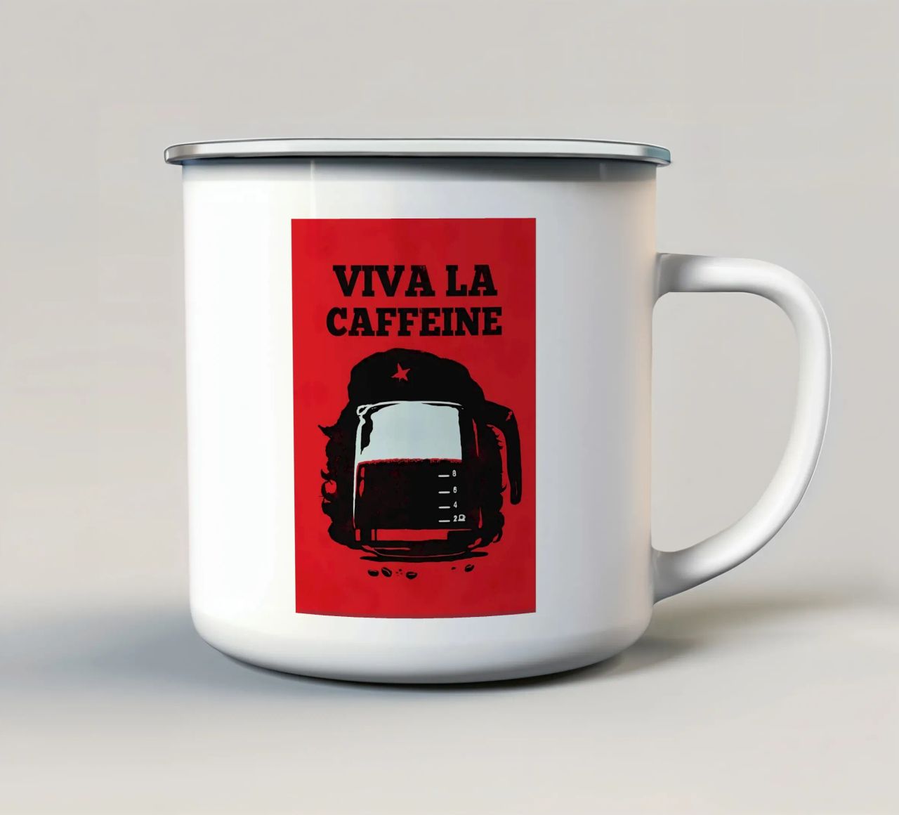 Viva la caffeine tazza in smalto da mitom