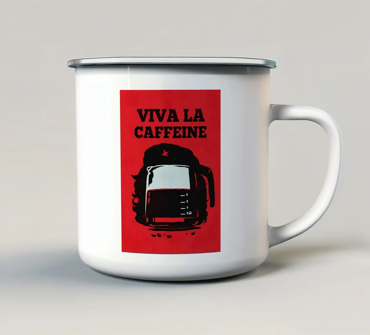 Viva la caffeine tazza in smalto da mitom