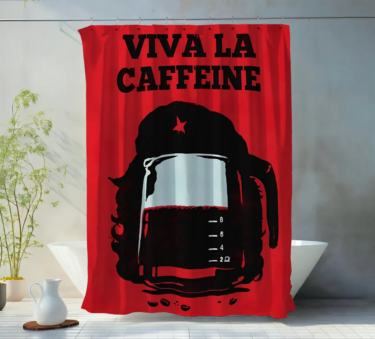 Viva la caffeine shower curtain by mitom