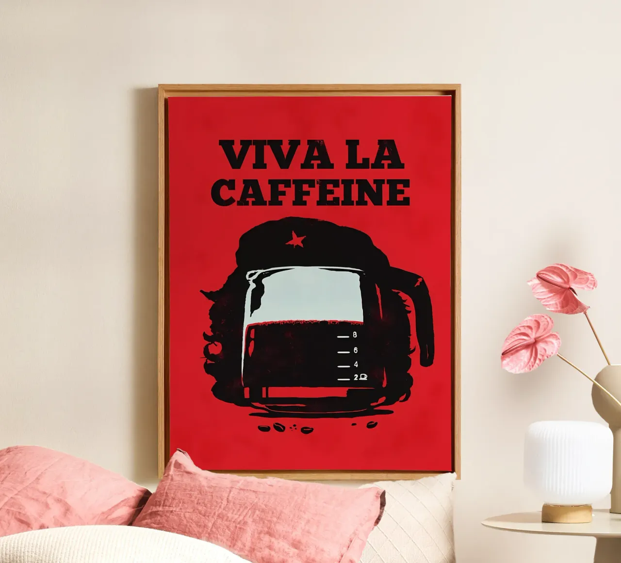 Leve de cafeïne canvas van mitom