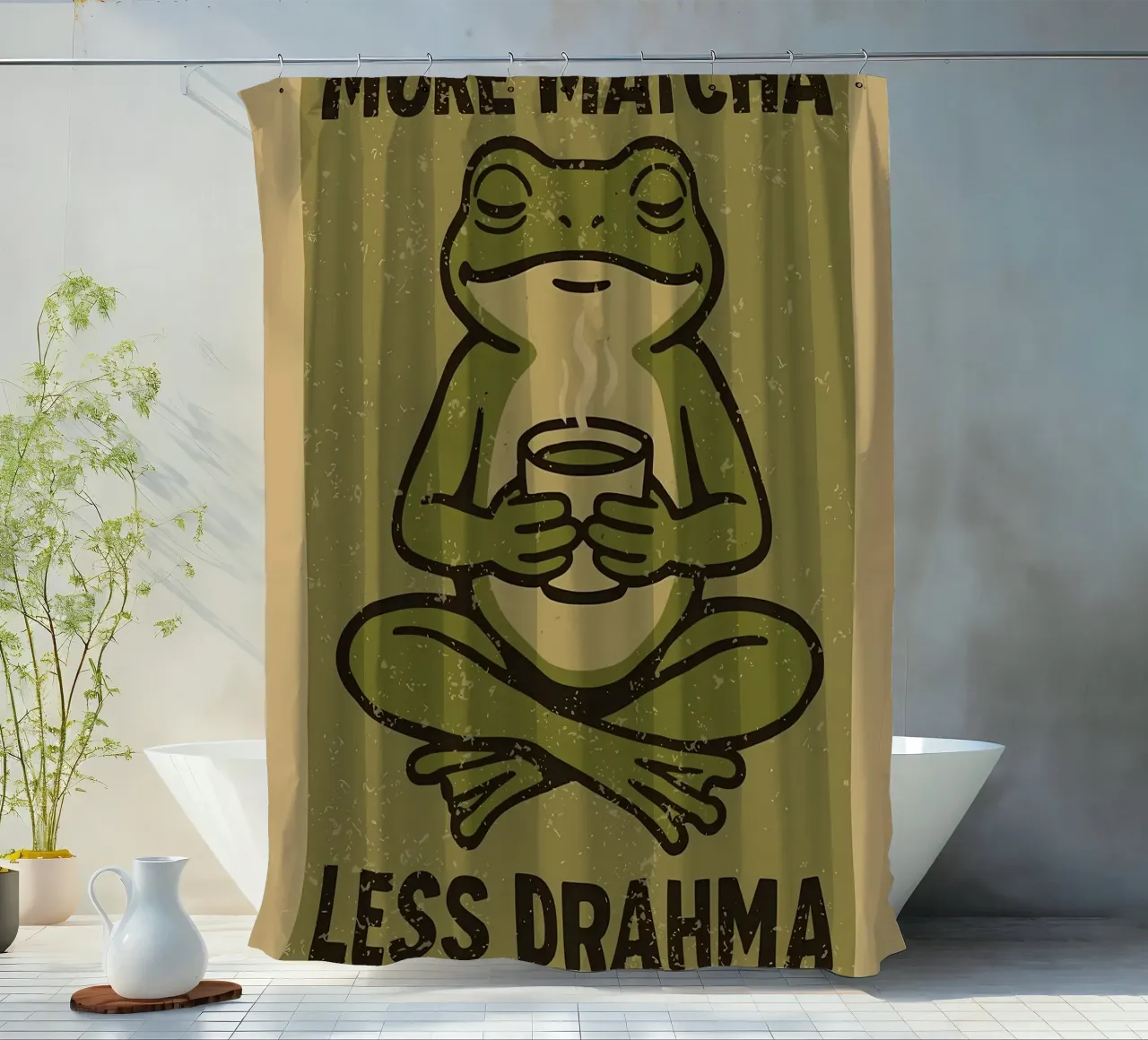 Più matcha meno Drahma tenda da doccia da mitom