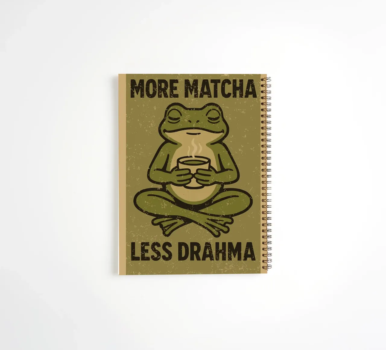 More matcha less Drahma spiral notebook by mitom