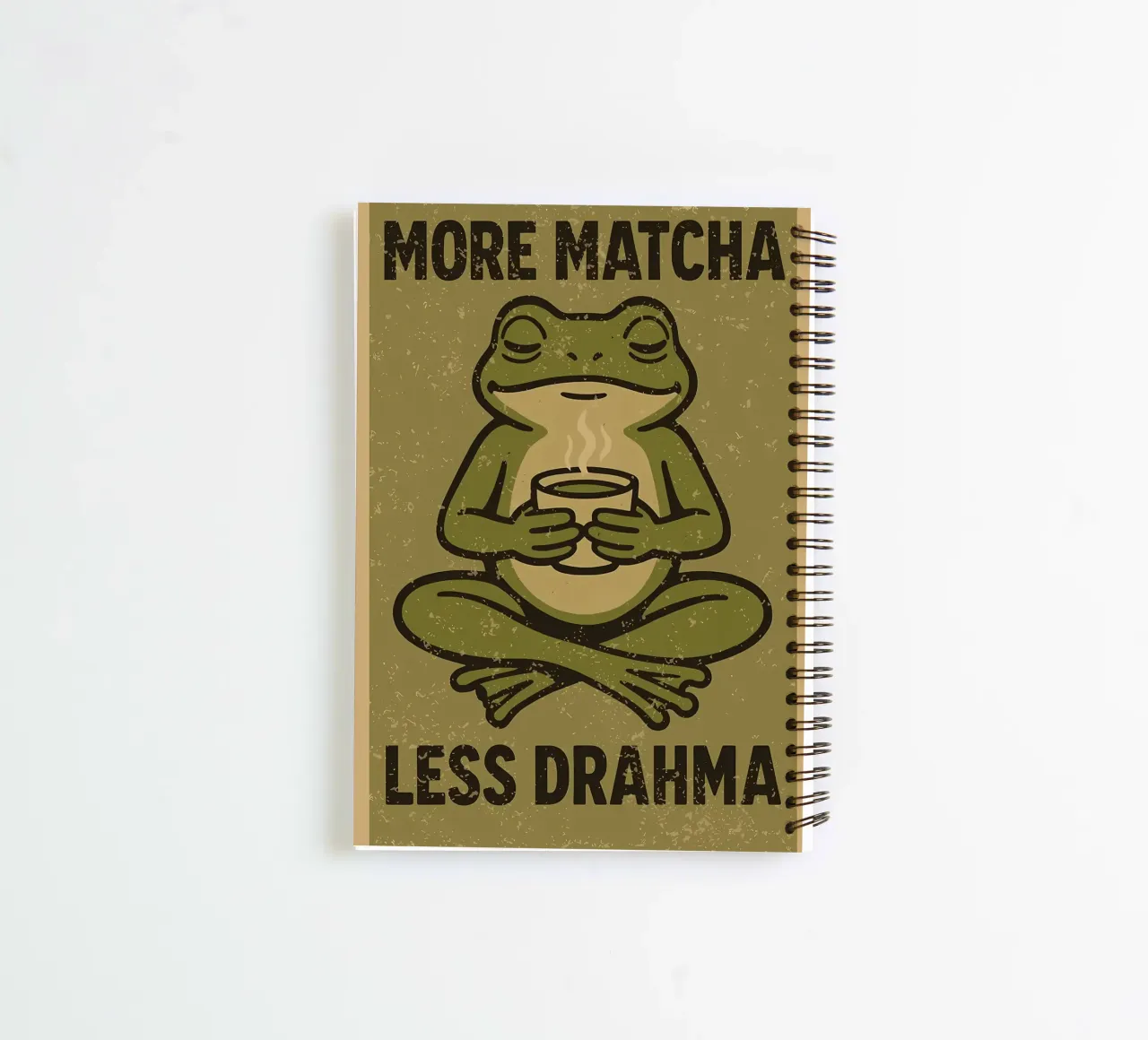 More matcha less Drahma spiral notebook by mitom