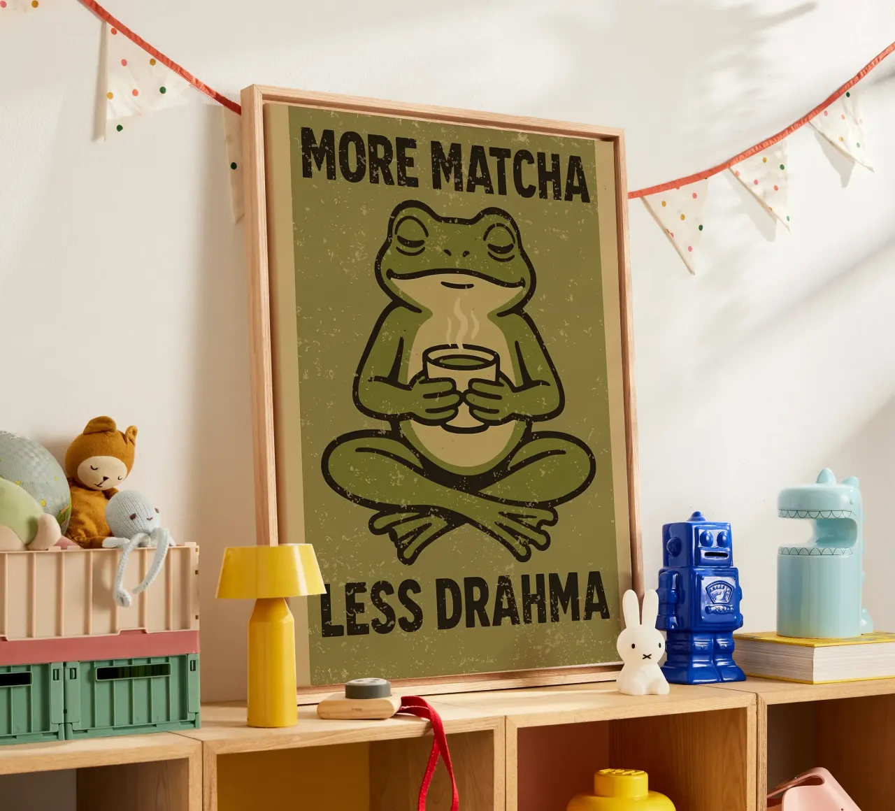 More matcha less Drahma canvas by mitom