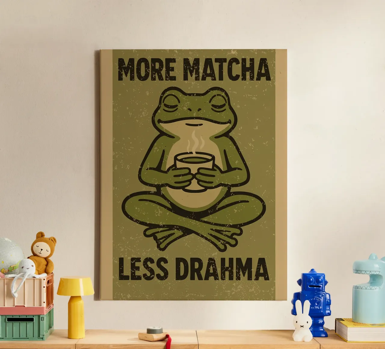 More matcha less Drahma canvas by mitom