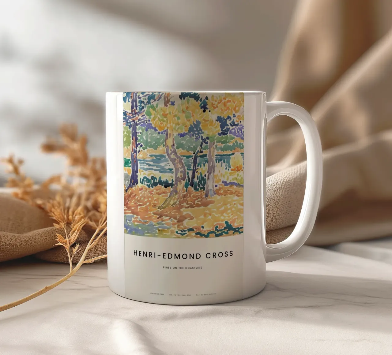 Cross - Pines on the Coastline tazza in ceramica da Vintage by JUNIQE