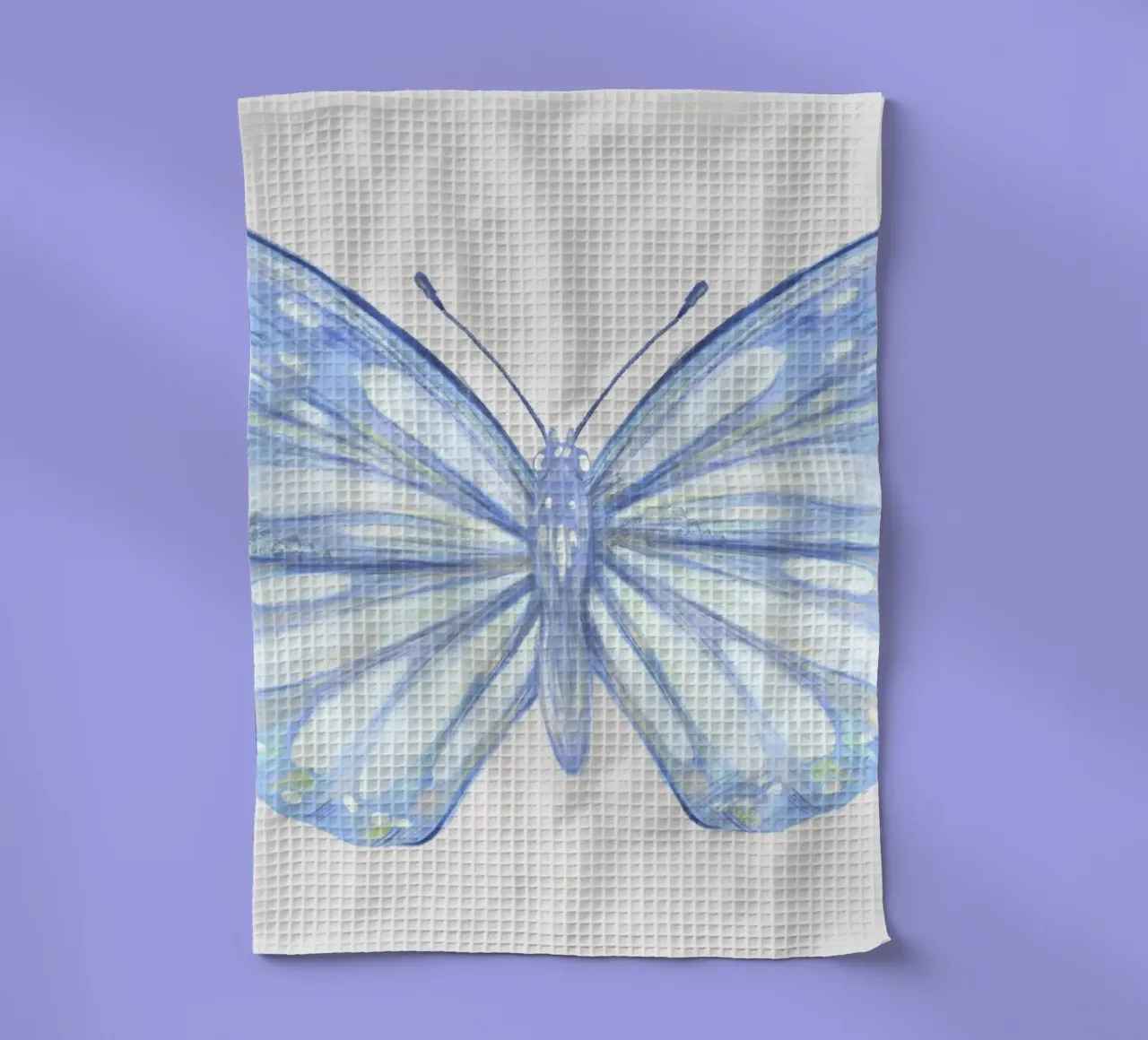 Papillon bleu éthéré - Pastel Insect Art fantaisiste torchon de NorwesClub