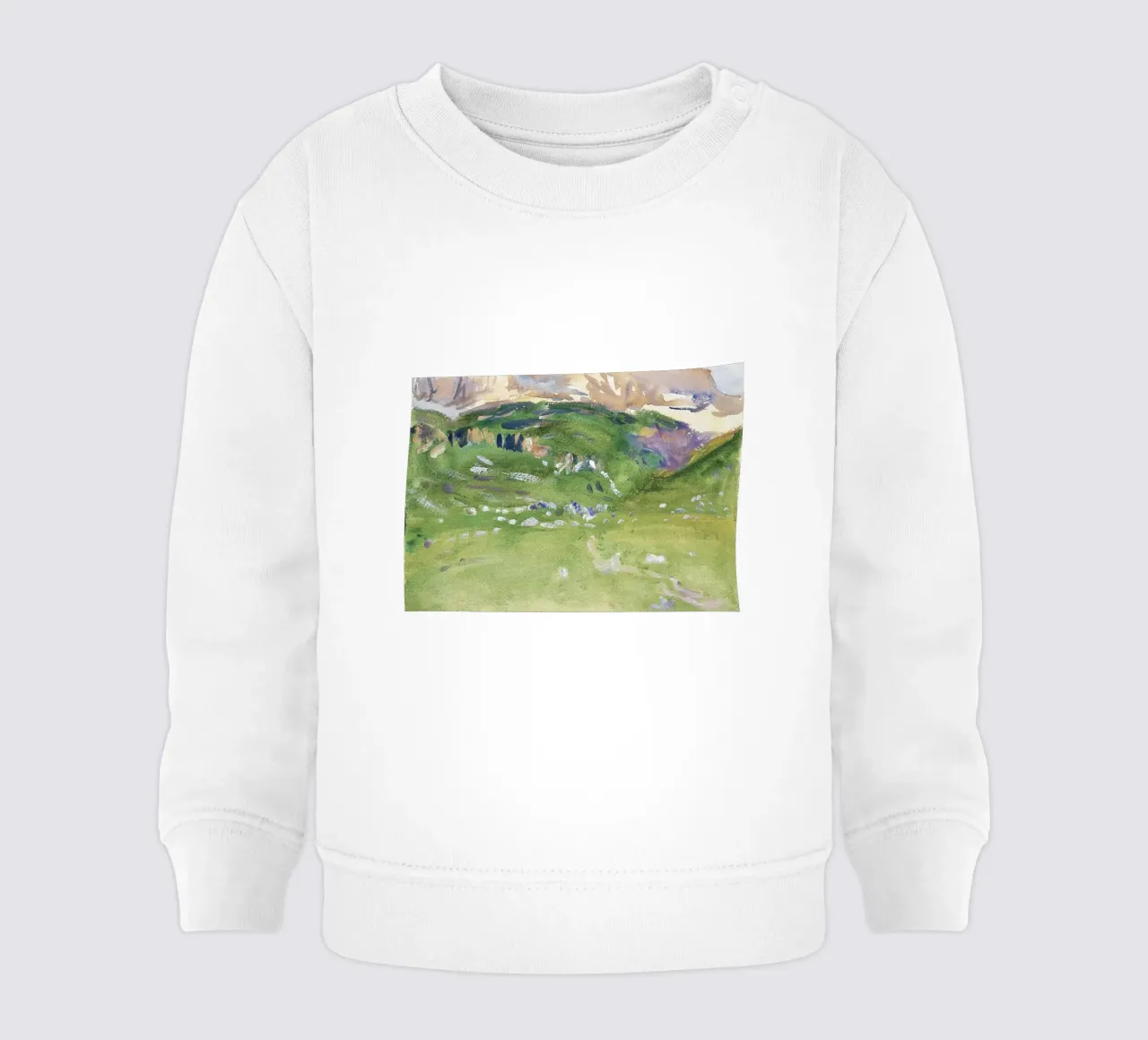 Colline verdi e vibranti - Paesaggio impressionista ad acquerello felpa neonato da NorwesClub