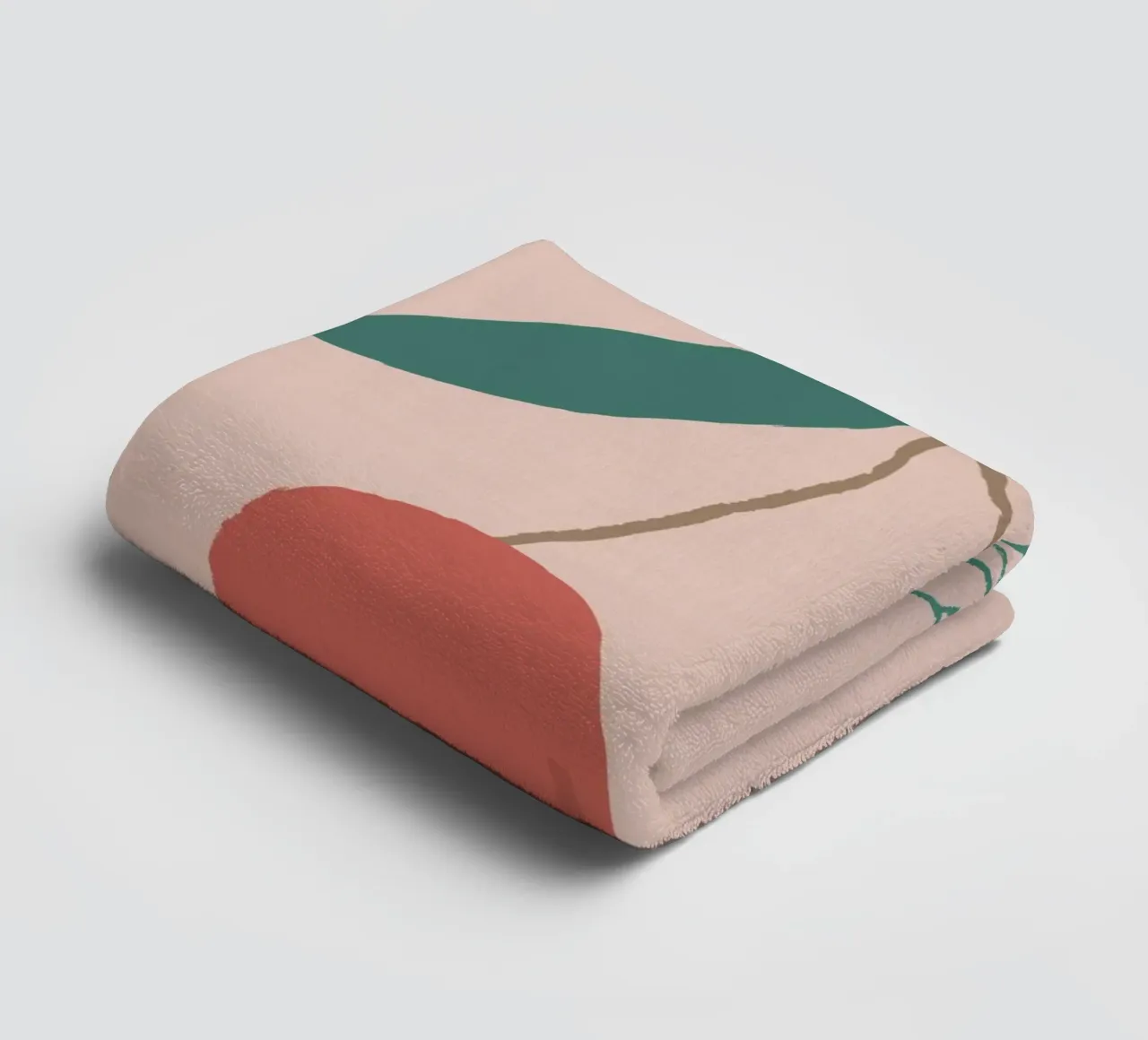 Minimalistischer Kirschbaumzweig - Pastellrosa Obst Kunstdruck Handtuch von NorwesClub