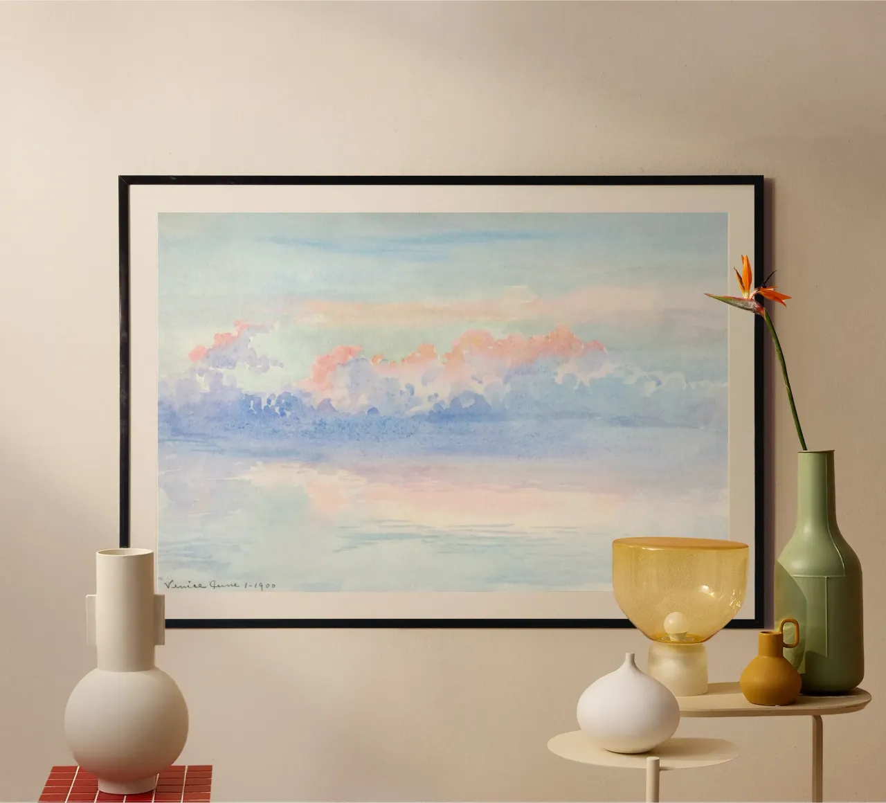 Venice June 1900 Clouds - Impressionist Watercolor Seascape poster by NorwesClub