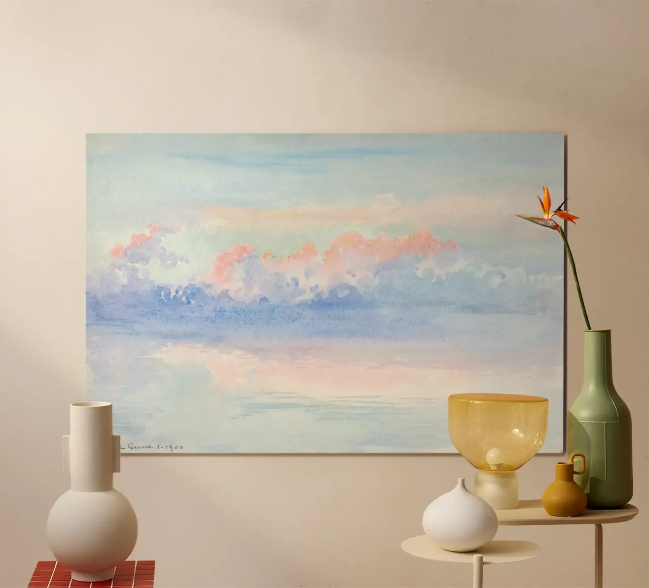 Venice June 1900 Clouds - Impressionist Watercolor Seascape poster by NorwesClub