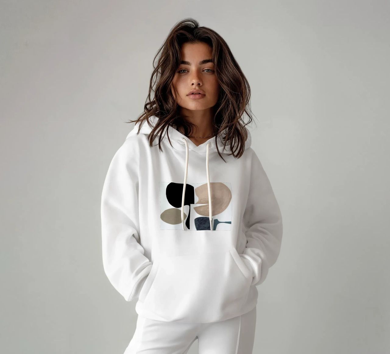 Modern Curvy Town Multi Zwart felpa con cappuccio da Femke Zwaan
