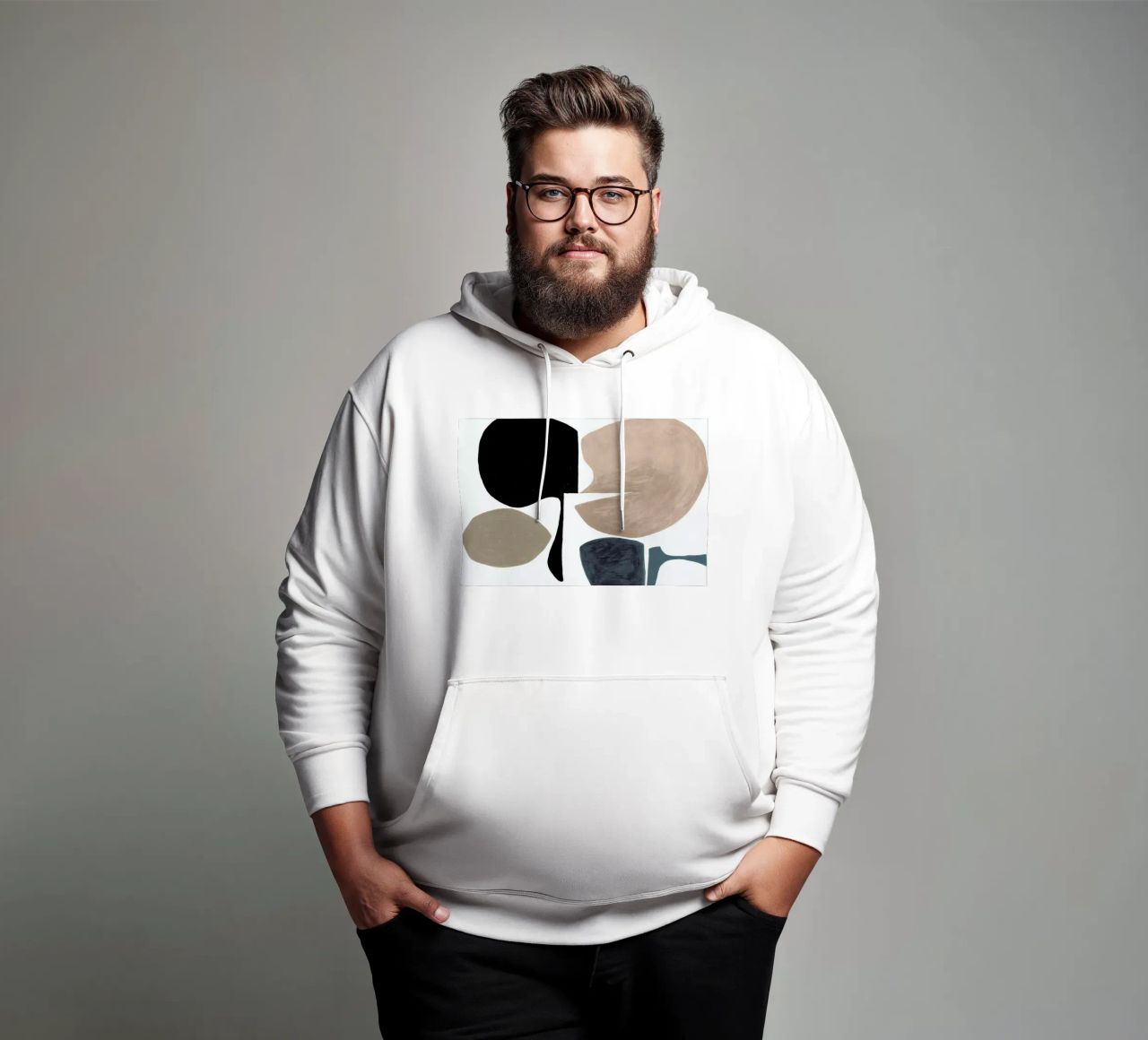 Modern Curvy Town Multi Zwart felpa con cappuccio da Femke Zwaan