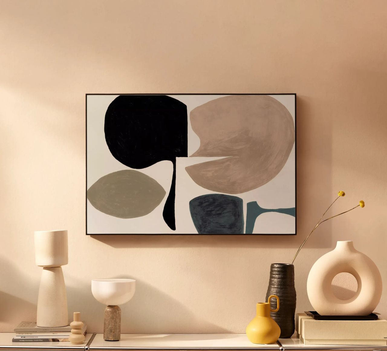 Modern Curvy Town Multi Zwart pannello forex da Femke Zwaan