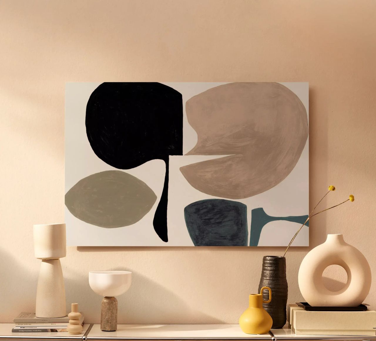Modern Curvy Town Multi Zwart pannello forex da Femke Zwaan