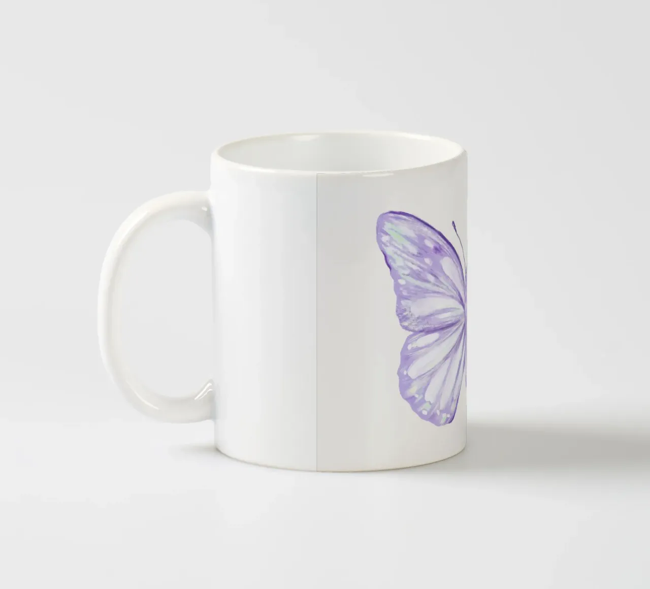 Ethereal Purple Butterfly - Pastel Whimsical Insect Art ceramic mug by NorwesClub