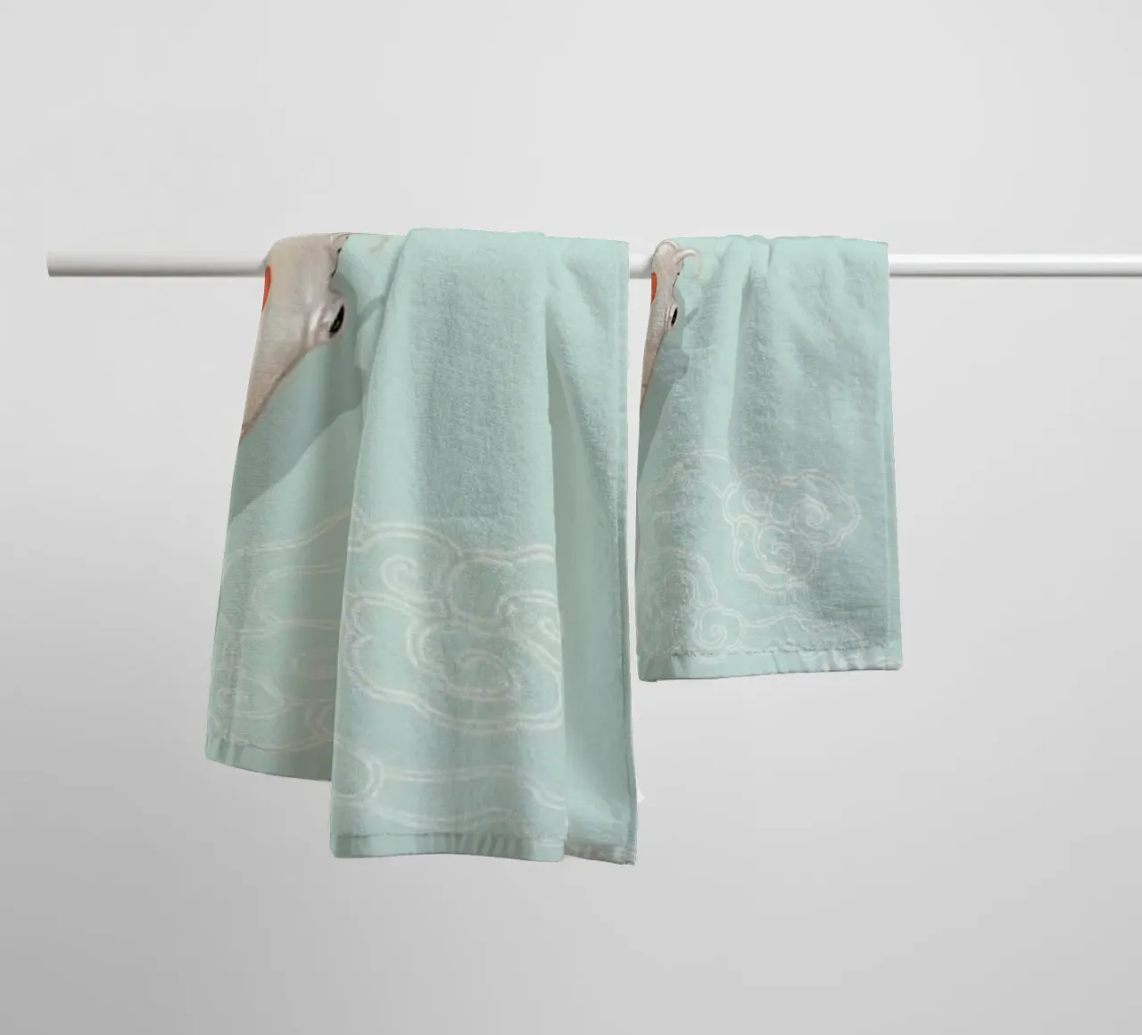 Yin Yang Koi Fish & Sakura - Japanese Art Harmony Print towel by NorwesClub