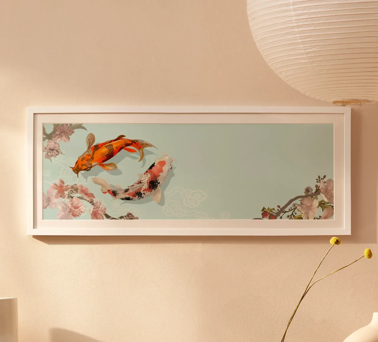 Yin Yang Koi Fish & Sakura - Japanese Art Harmony Print hahnemühle by NorwesClub