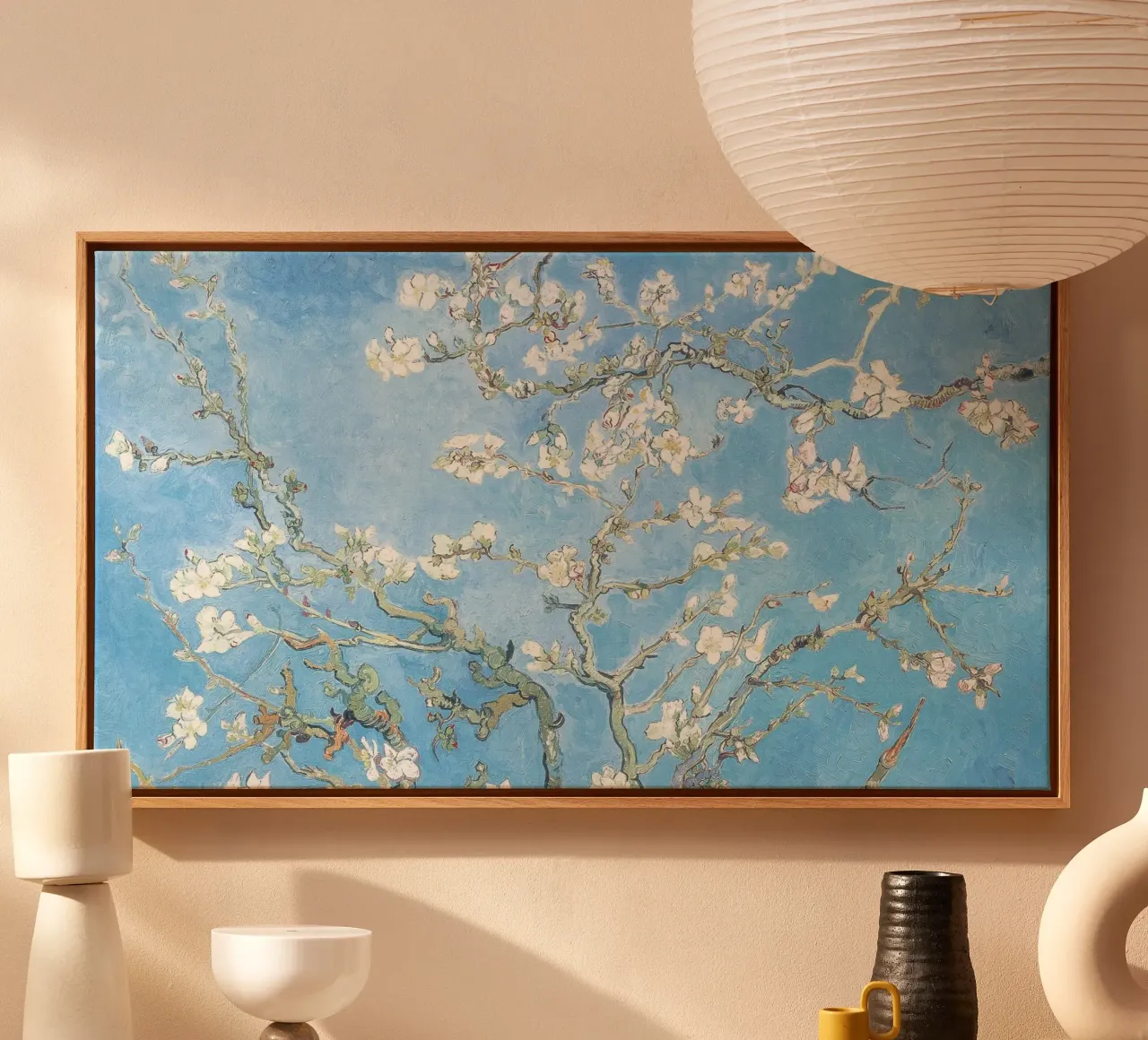 Van Goghs Amandelbloesems - Post-Impressionistisch Meesterwerk canvas met Baklijst van NorwesClub