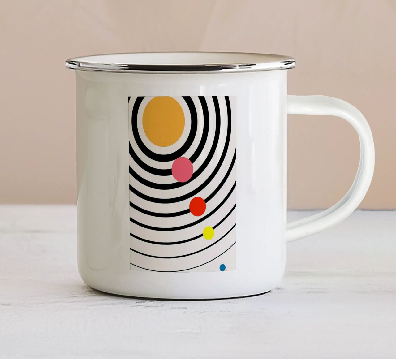 Universo giocoso tazza in smalto da mitom