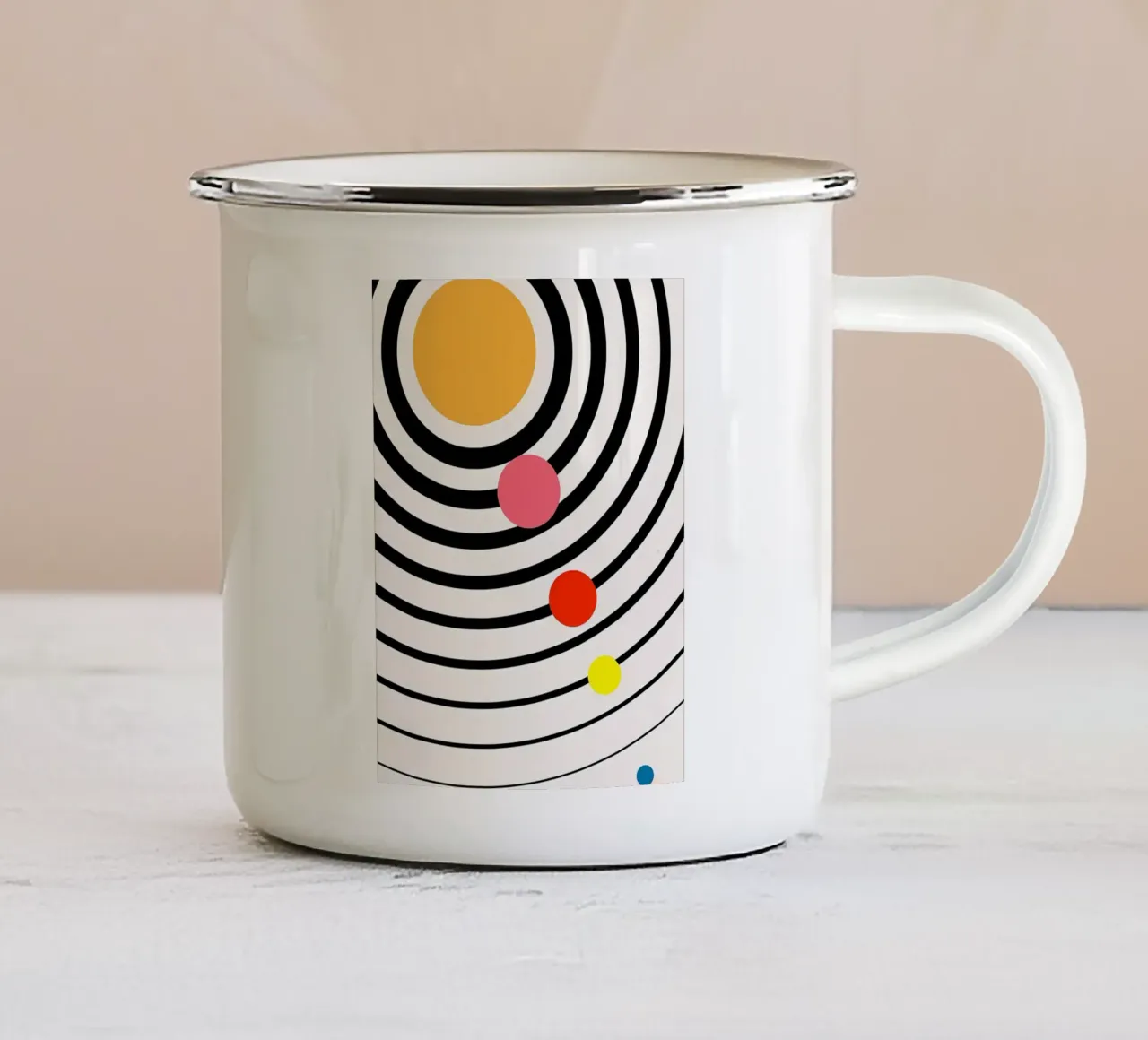 Universo giocoso tazza in smalto da mitom