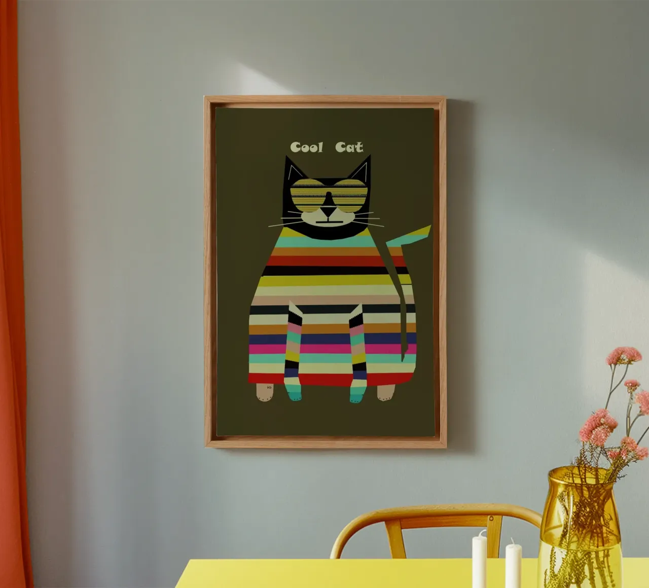 cool cat tela con Cornice a cassetta da Brian Buckley