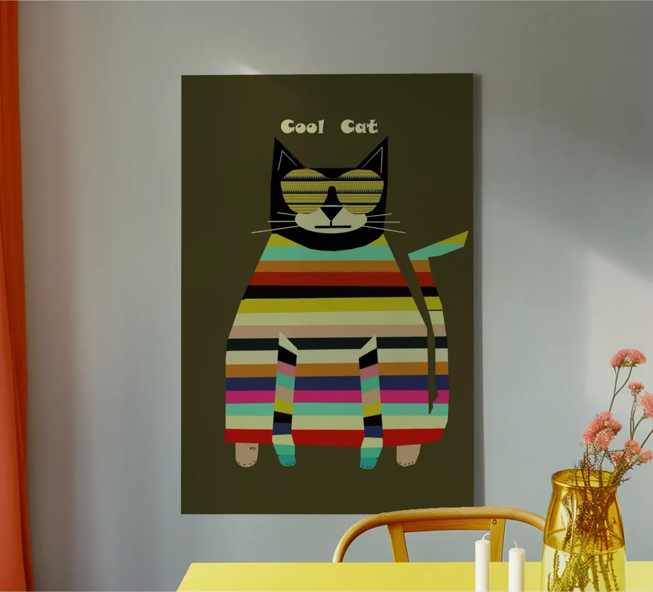 cool cat tela con Cornice a cassetta da Brian Buckley
