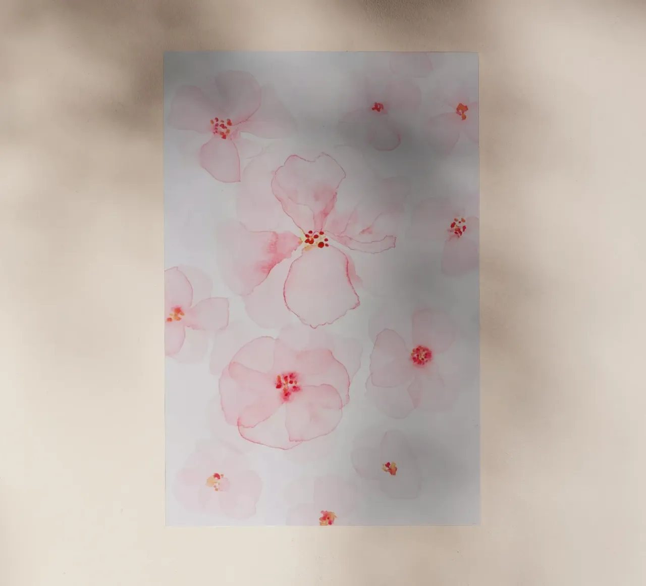 Pittura astratta di fiori - Rosa floreale pellicola backlit da Ingrid Beddoes
