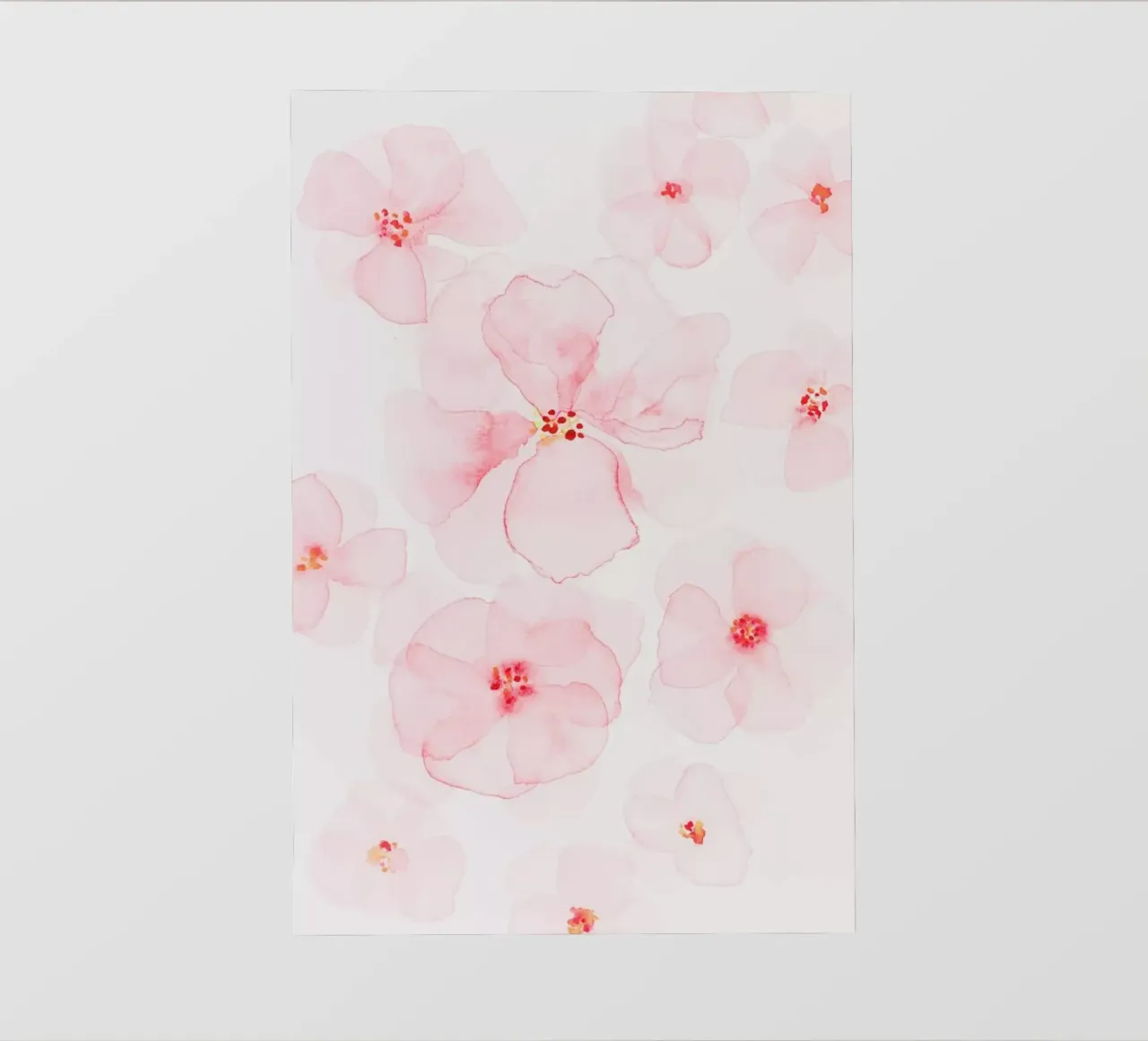 Pittura astratta di fiori - Rosa floreale pellicola backlit da Ingrid Beddoes
